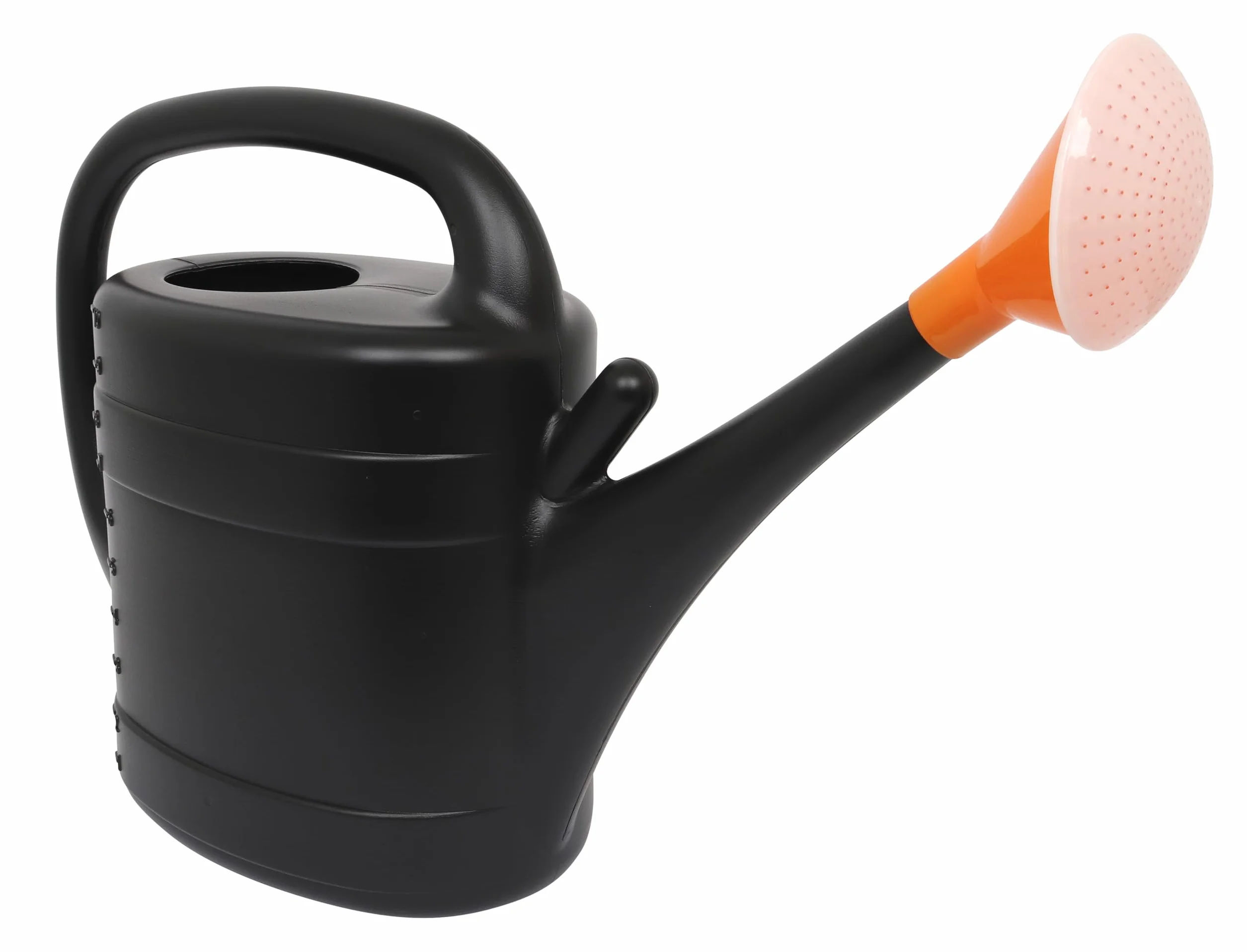 HOME It® Konewka ogrodowa z prysznicem 10 L | Plastikowa czarna konewka z pomarańczowymi detalami | Zdejmowana końcówka | 100% materiał z recyklingu