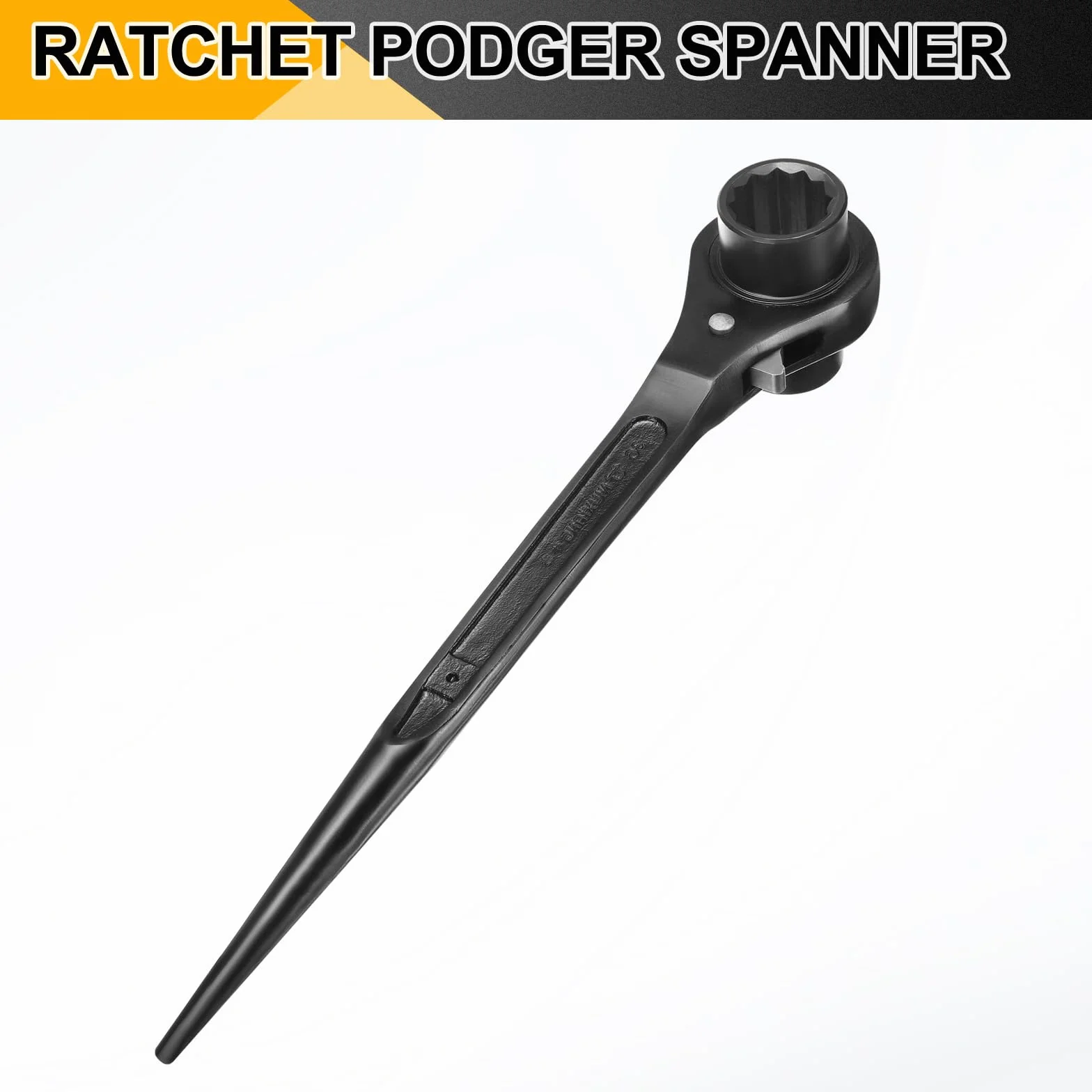QUARKZMAN Klucz grzechotkowy rusztowanie Podger 34 mm x 36 mm CR-V podwójne gniazdo końcowe 12-punktowe narzędzie podger rusztowanie Spud do naprawy samochodów, konserwacja mechaniczna, czarny