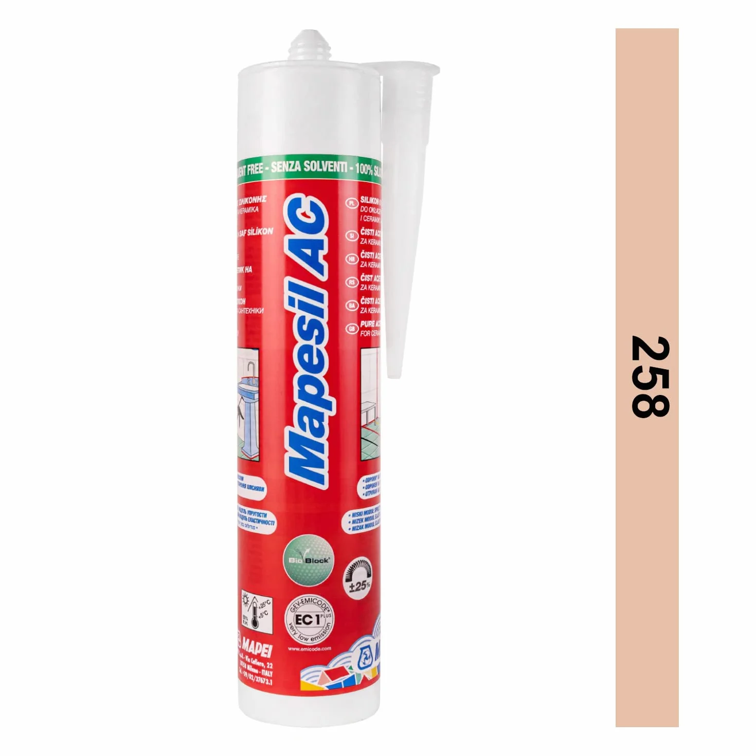 Silikon MAPEI MAPESIL AC 310ml 258 brzoskwinia