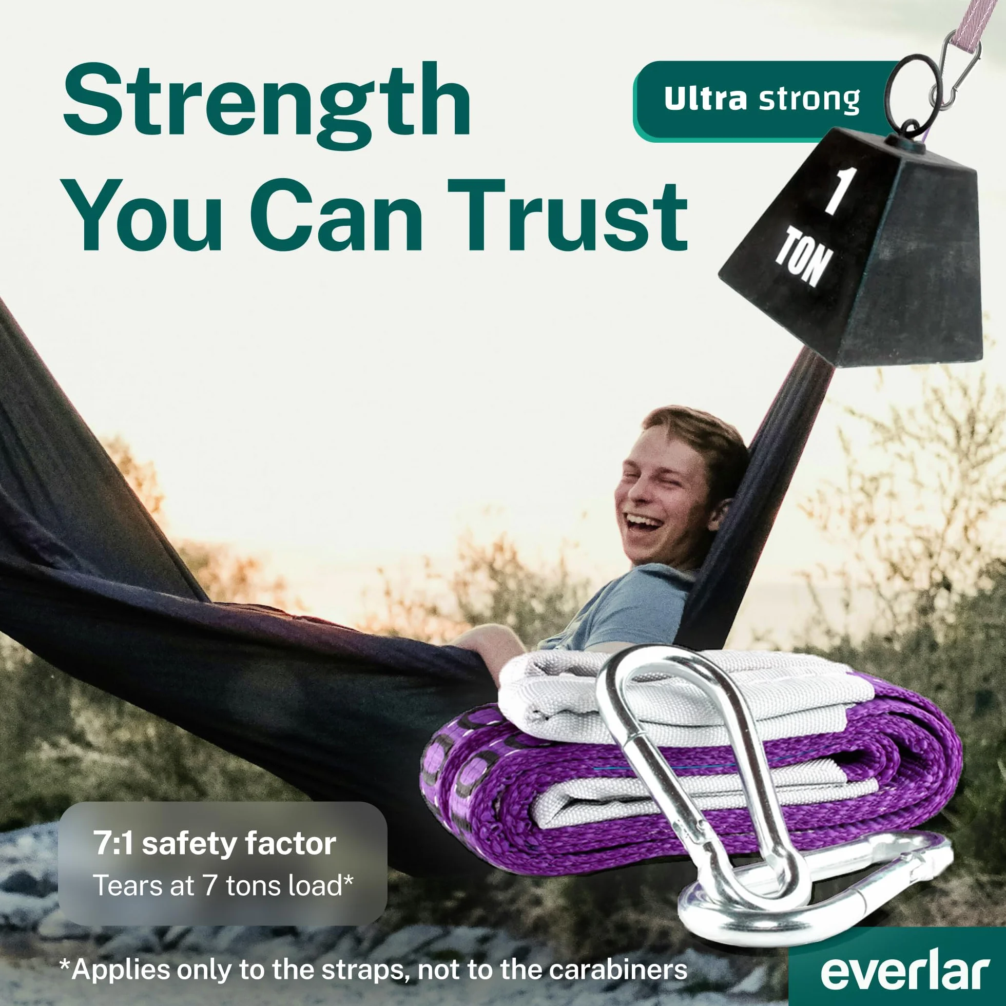 EverStraps uchwyt na huśtawkę 2 x 1000 kg 1 m pas drzewny
