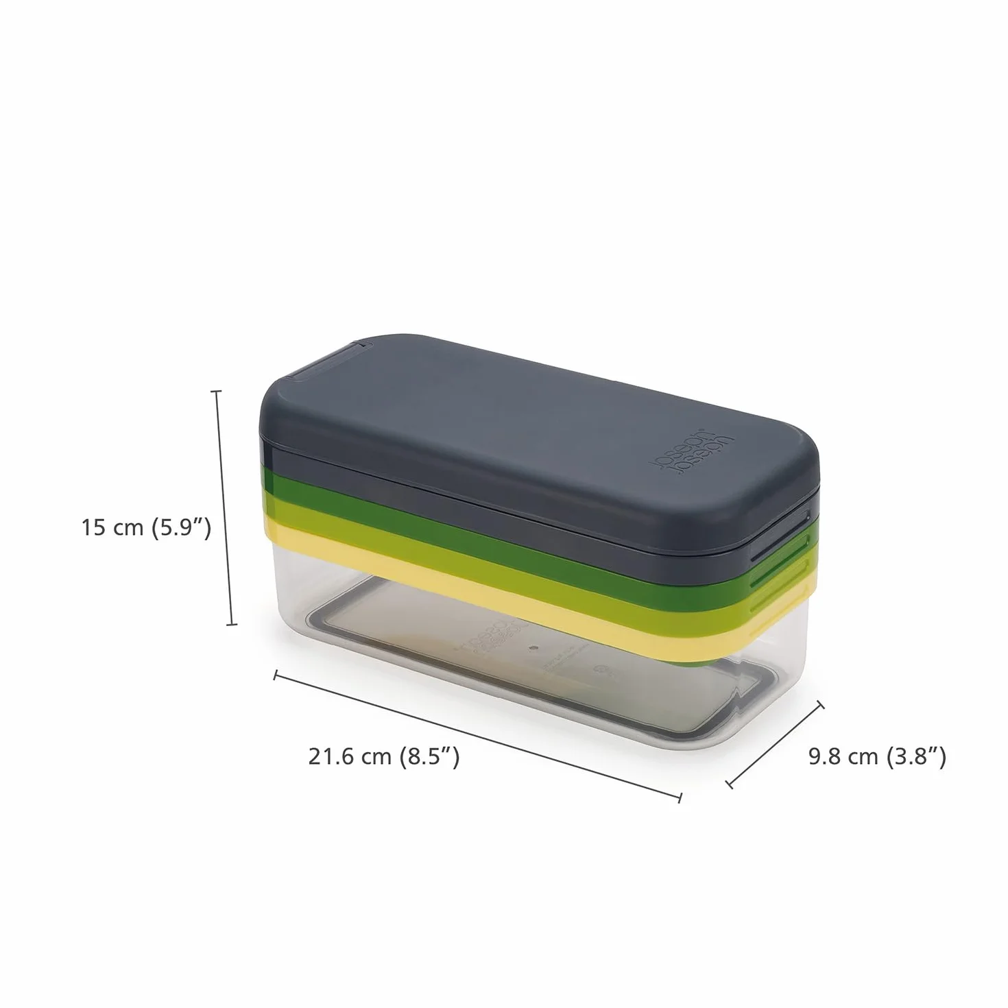 Joseph Joseph Multi-Prep wielofunkcyjny zestaw 4w1, kuchenny rozdrabniacz i obieraczka do warzyw, tarka do sera, krajalnica do warzyw Mandoline, krajalnica do żywności Julienne z pojemnikiem zbiorczym