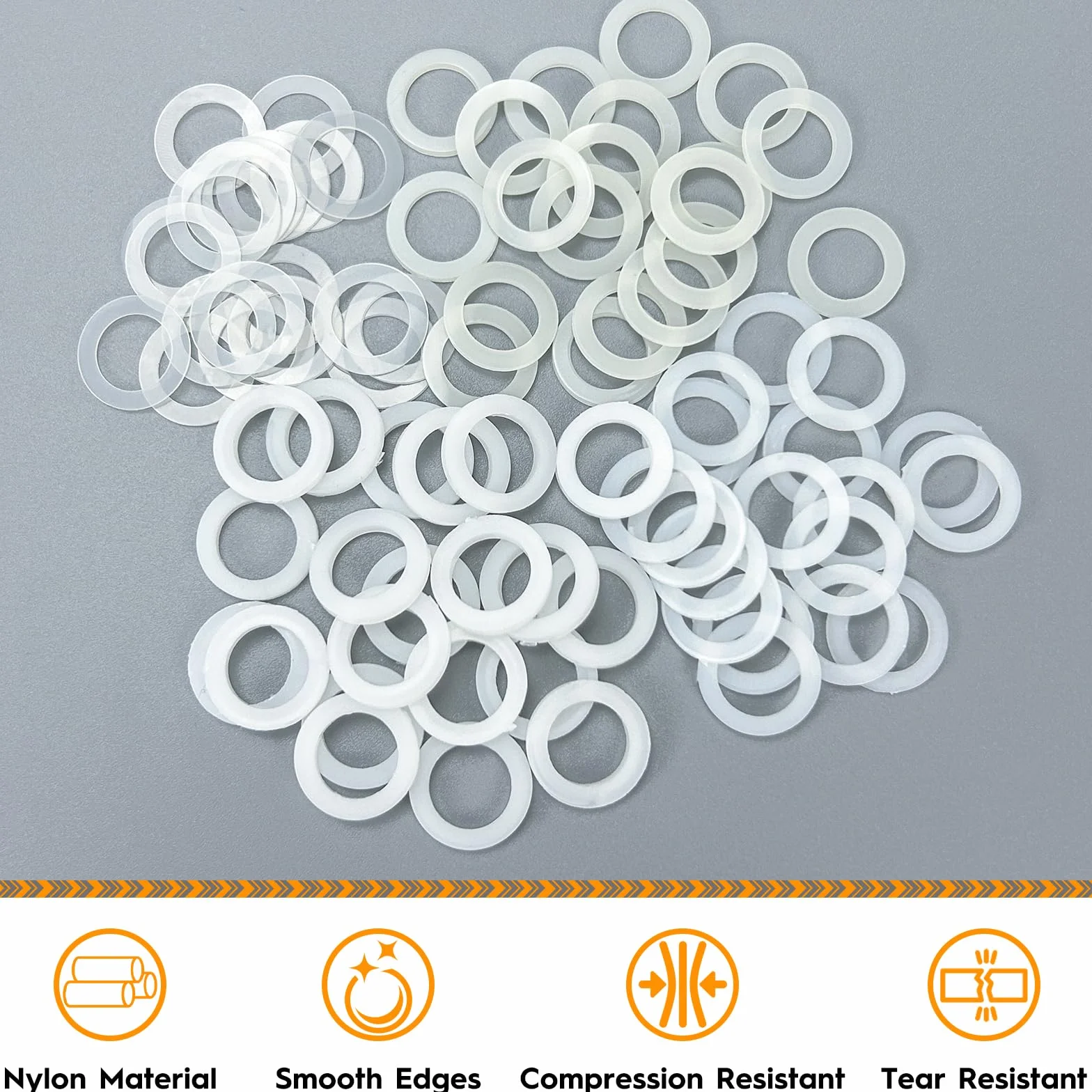 80 sztuk pierścieni do drzwi, podkładki pod zawiasy, nylonowe, białe (grubość: 0,5/1/1,2/2 mm), do drzwi pokojowych