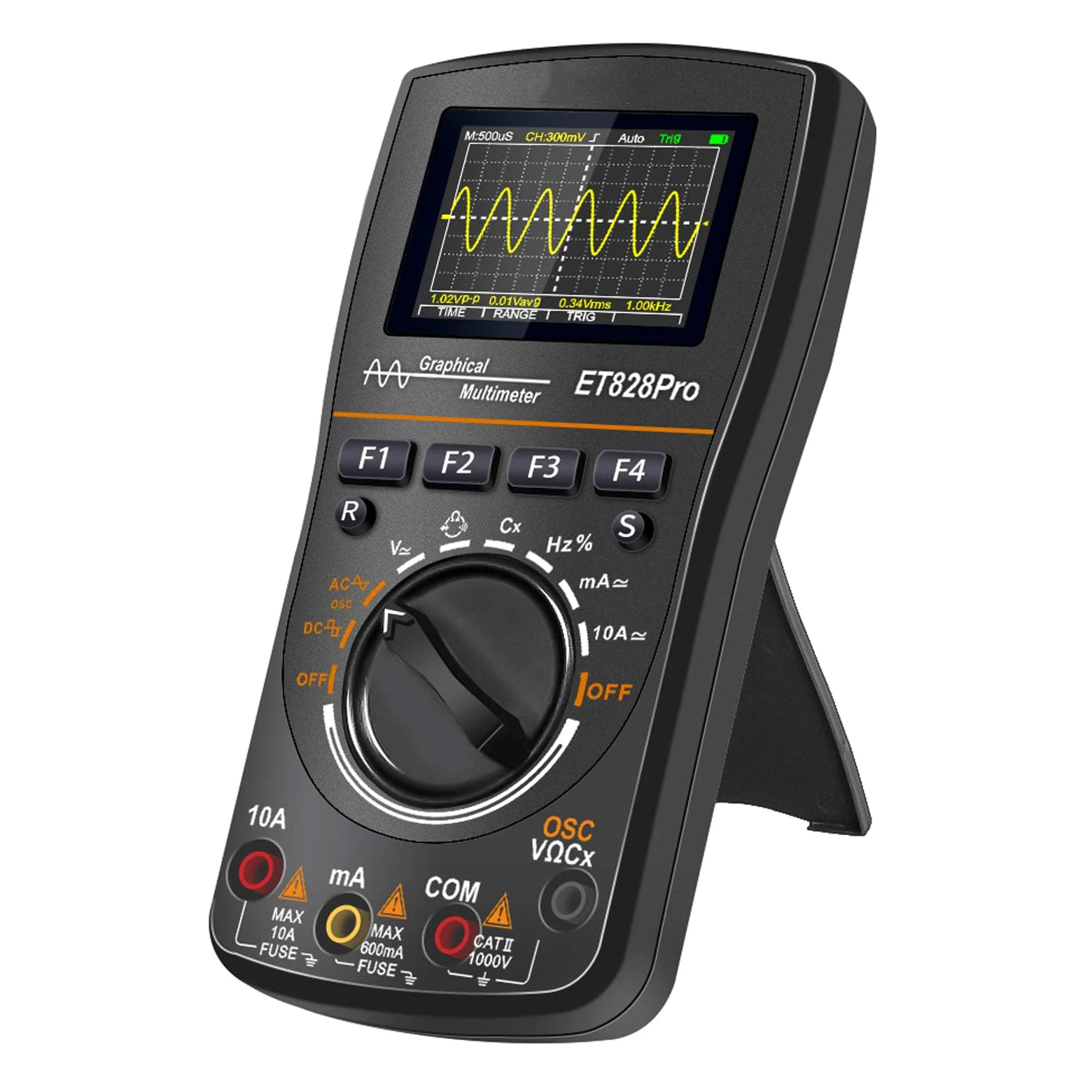 Kompaktowy multimetr cyfrowy 6000 zliczeń z funkcją oscyloskopu 10 MHz, 100 grup, przechowywanie danych, odpowiedni do pracy w terenie, multimetr, naprawa elektroniczna