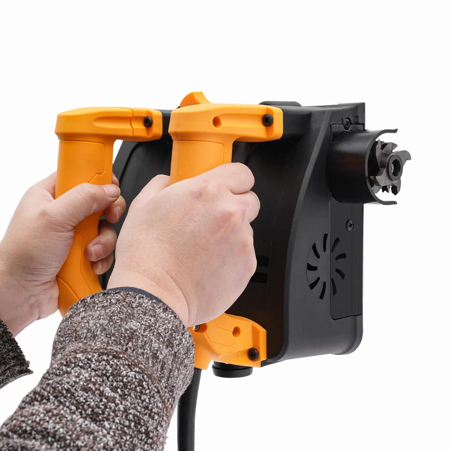 Elektryczna strugarka ścienna, 1200 W, frezarka renowacyjna, strug ręczny, frezarka do betonu ze spiczastą trójkątną głowicą nożową, frezarka do czyszczenia i usuwania tapet, ergonomiczna obsługa z