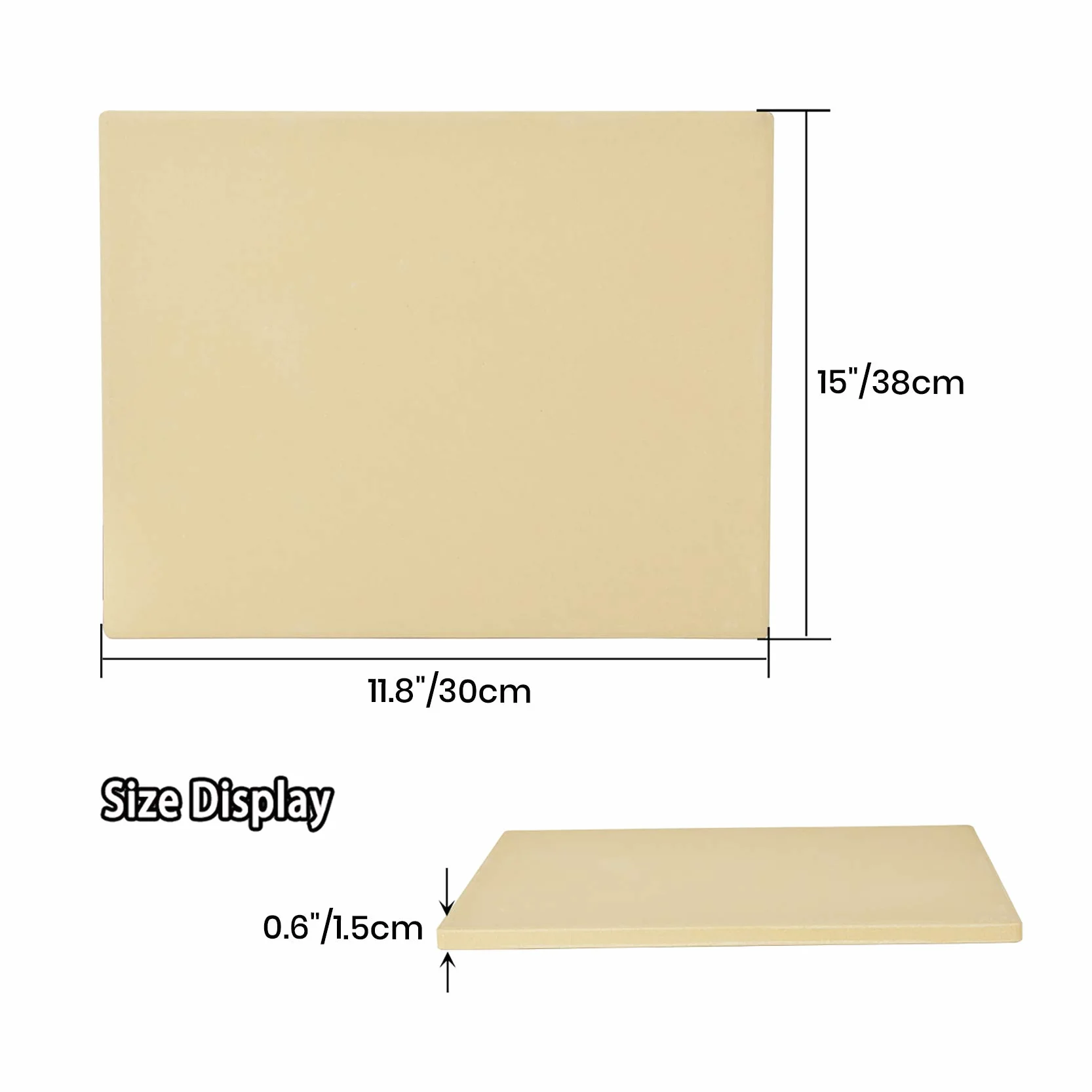 Onlyfire Kwadratowy kamień do pizzy do pieczenia, kordieryt do pieca do pizzy, grilla gazowego, grilla węglowego, kamado, pasuje do systemu grilla Weber Gourmet (38 x 30 cm)