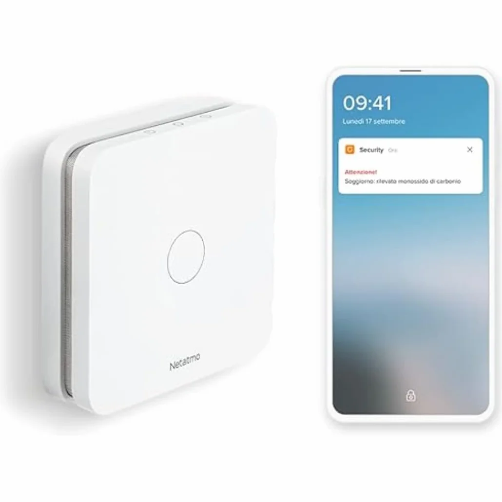 Netatmo - Inteligentny czujnik tlenku węgla, Wi-Fi, 10-letnia autonomia, alarm 85 dB, automatyczne testy, nie wymaga automatyki domowej, certyfikaty EN 50291 i NF, NCO-IT