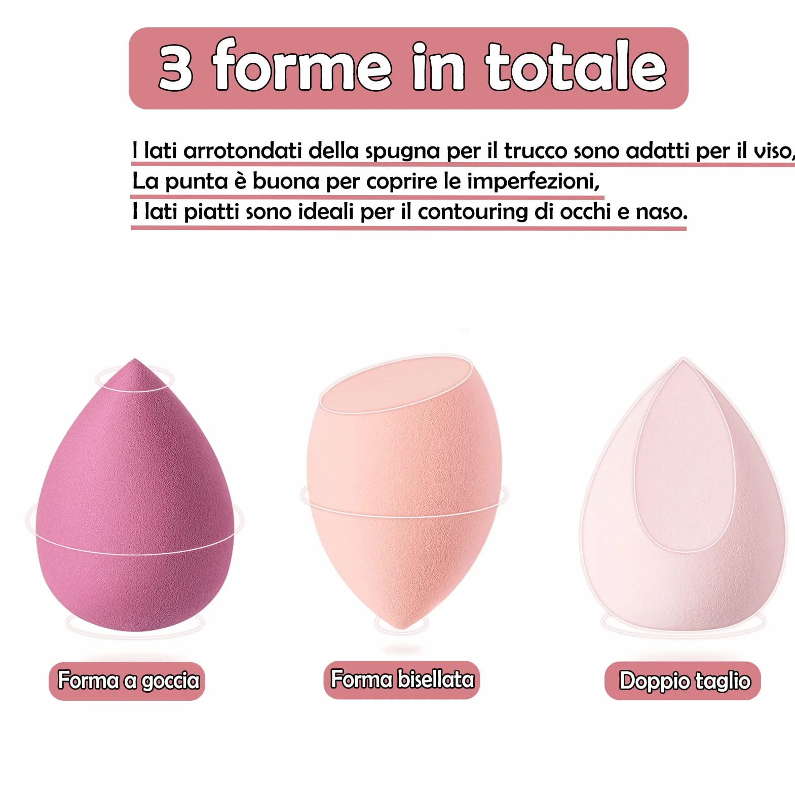 8 Szt. Zestaw Gąbek do Makijażu, Blendery i Gąbeczki do Twarzy, do Stosowania na Mokro i na Sucho, Idealne do Podkładu, Kremu BB, Fluidu i Kremu z Filtrem UV