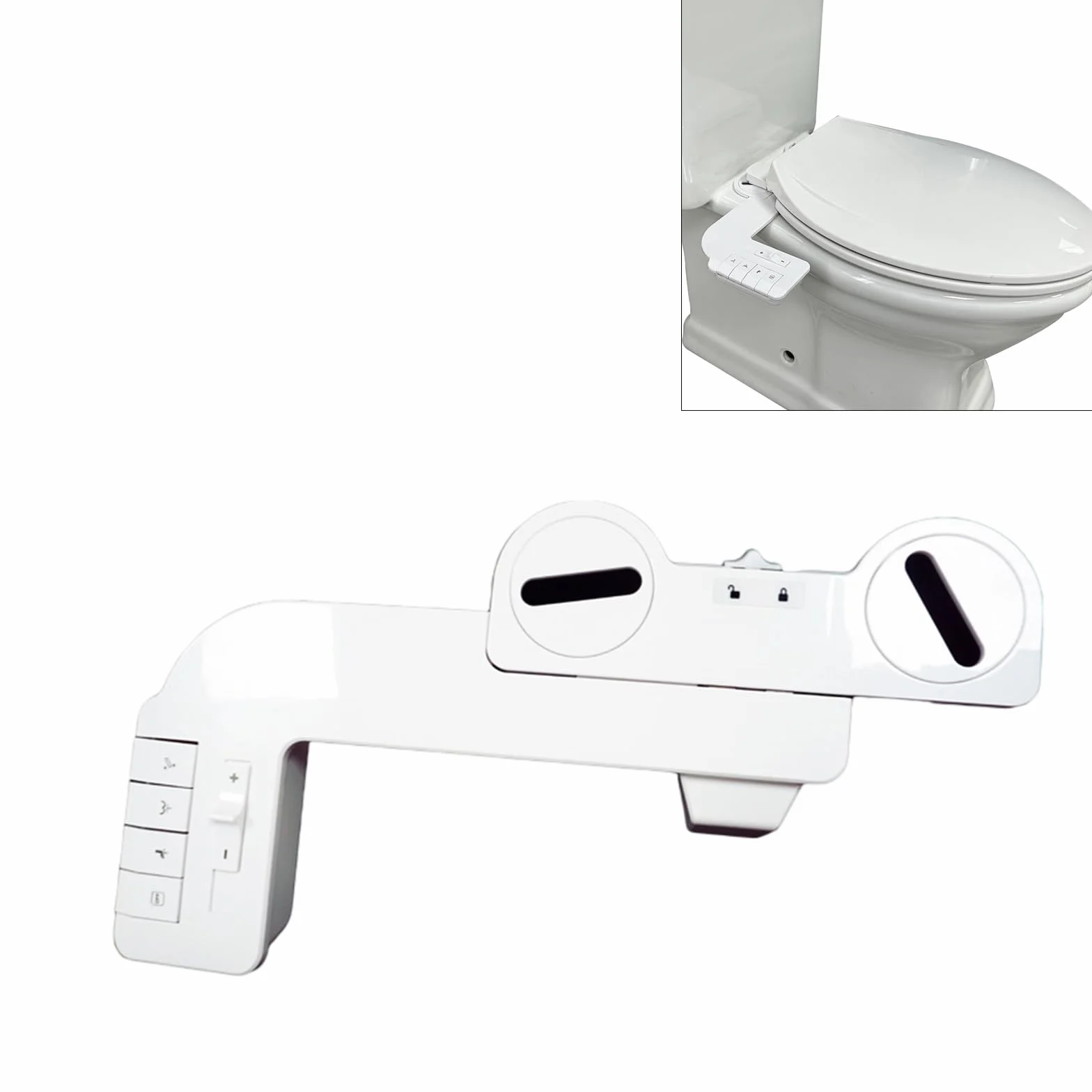 Podkładka bidetowa do toalety z dwoma wylotami i regulowanym ciśnieniem wody, w tym metalowy wąż ABS konstrukcja łatwa instalacja ręczny bidet posypka