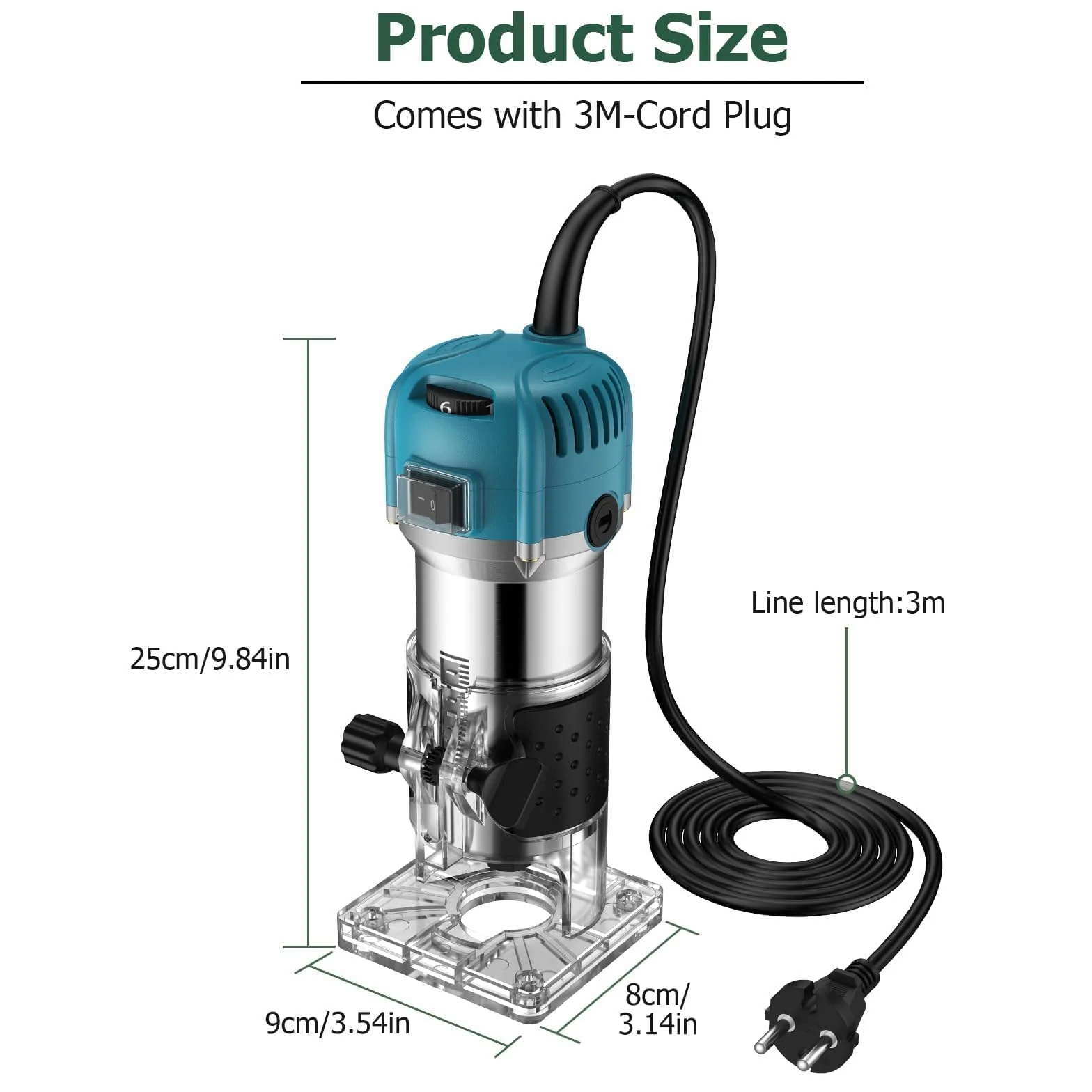 Frezarka górnowrzecionowa 800 W 28000 obr/min 6,35 mm frezarka do drewna zmienna prędkość zestaw 15 frezów 1/4