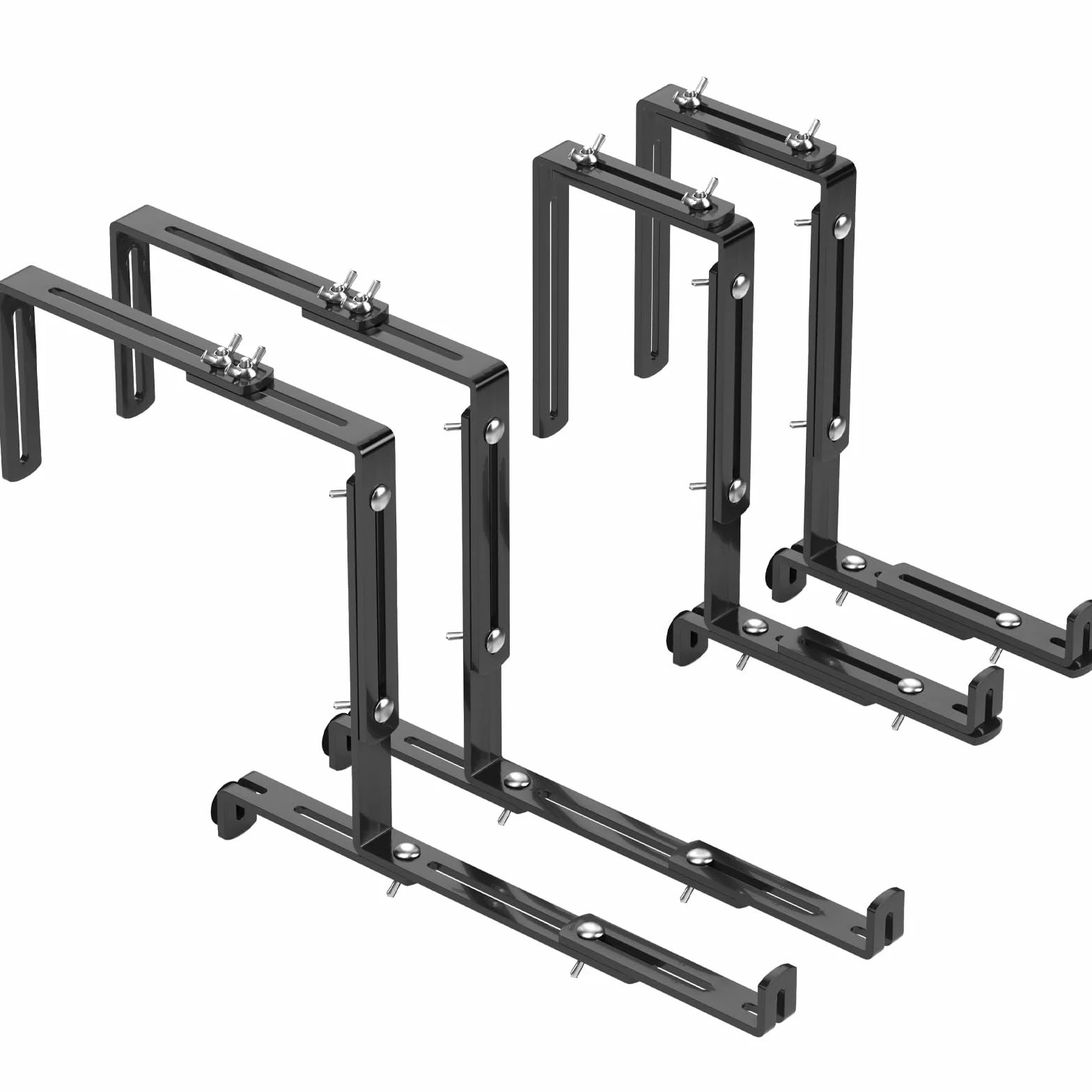 Bamworld 4 Sztuki Uchwytów Do Doniczek Okiennych, 4-Krotnie Regulowalny Metalowy Uchwyt Ścienny