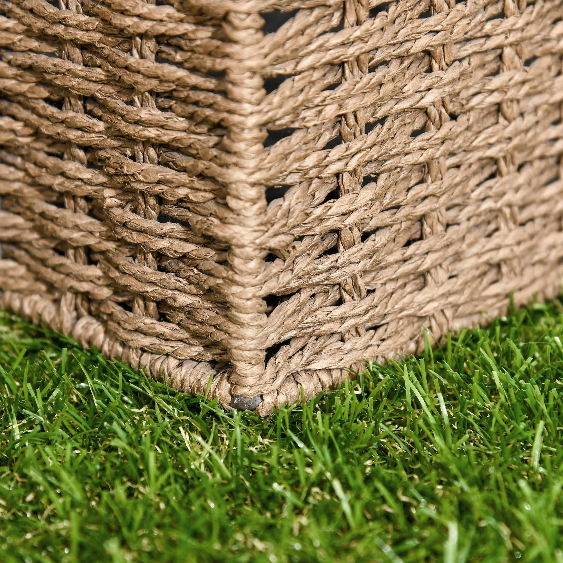 Outsunny Sztuczna trawa syntetyczna zestaw 10 płytek 30x30 cm grubość 3,5 cm zielony