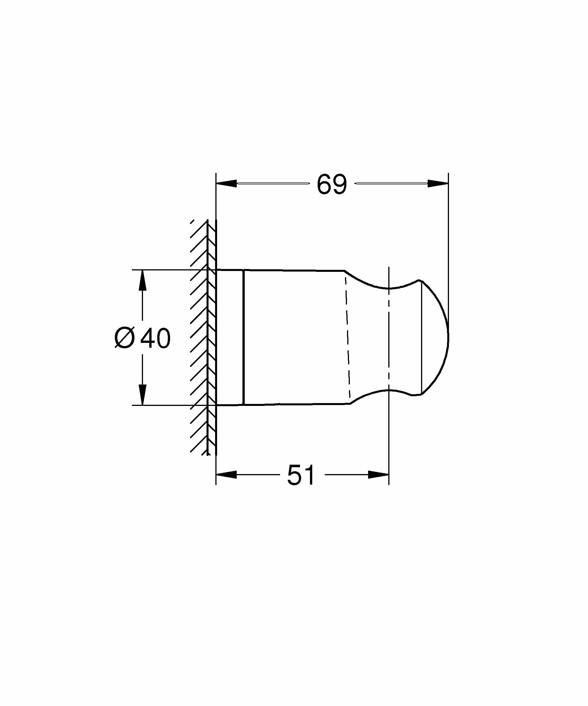 Grohe Vitalio 27958001 uchwyt na słuchawkę prysznicową, standardowy rozmiar (bez regulacji, obciążenie do 20 kg, trwały), chrom, 27958001