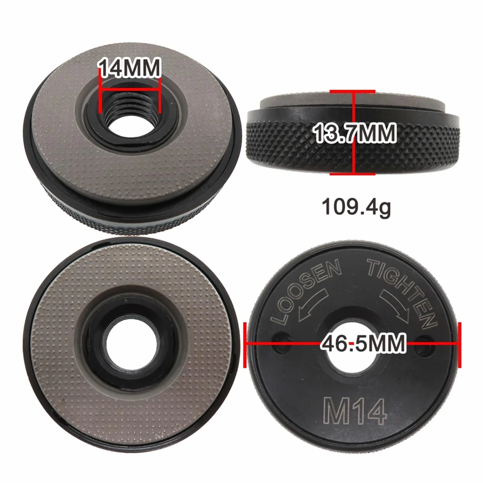 Nakrętka szybkiego montażu do szlifierki kątowej, Uchwyt talerzowy z nakrętką M14 do szlifierki 125-230 mm Szybkozłączka 50 mm Multicolor 2 szt.(F)