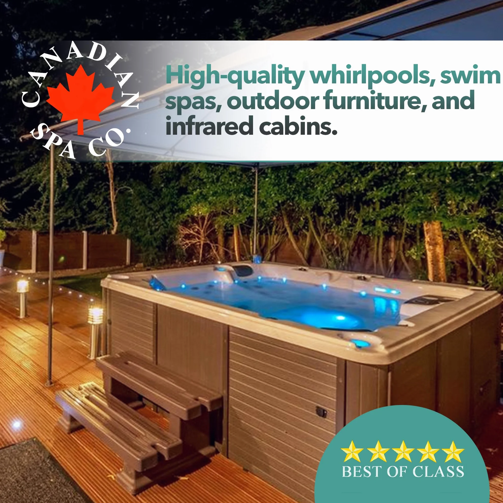 CANADIAN SPA CO. Pokrywa na basen kwadratowa, 218x218 cm, szara, pokrywa izolacyjna do wanny z hydromasażem, pokrywa na basen wodoodporna i odporna na promieniowanie UV