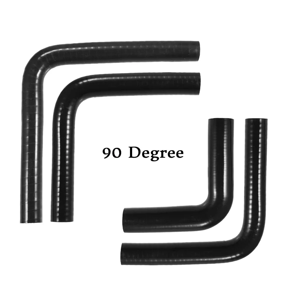 Rura intercoolera z kolankiem 90 stopni, 9,5-54 MM, złączka silikonowa do węża - 150x150 MM, czarna, 1 szt.