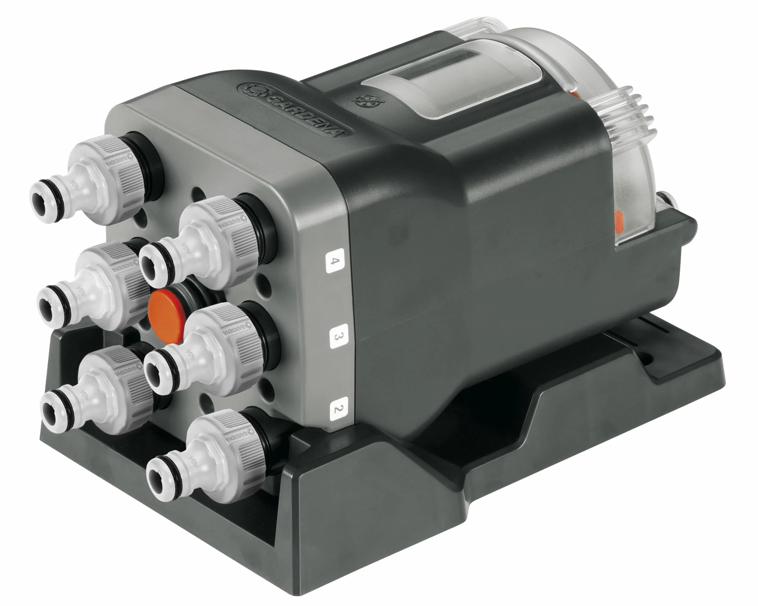 Gardena dzielnik wody automatic: dzielnik 6-drożny, prosta obsługa, niewielkie rozmiary, uniwersalny w użyciu, idealny także do niskiego ciśnienia wody, gwint zewnętrzny 3/4’’ (1197-20)