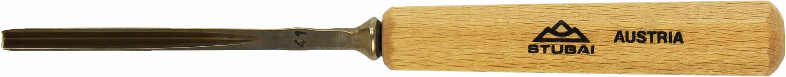 Stubai 524104 Typ 41 Dłuto do rzeźbienia w drewnie z drewnianym uchwytem, złoty/beżowy, 4 mm