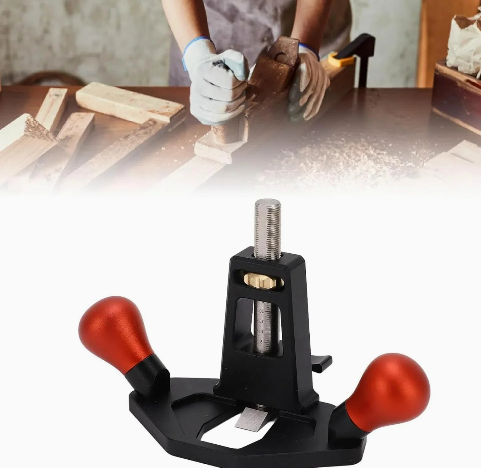 Strugarka ręczna do obróbki drewna, żelazna strugarka ze śrubami regulującymi głębokość, solidne ostrze router ręczny, strug do czyszczenia dna, rowkowania, regulacji krawędzi