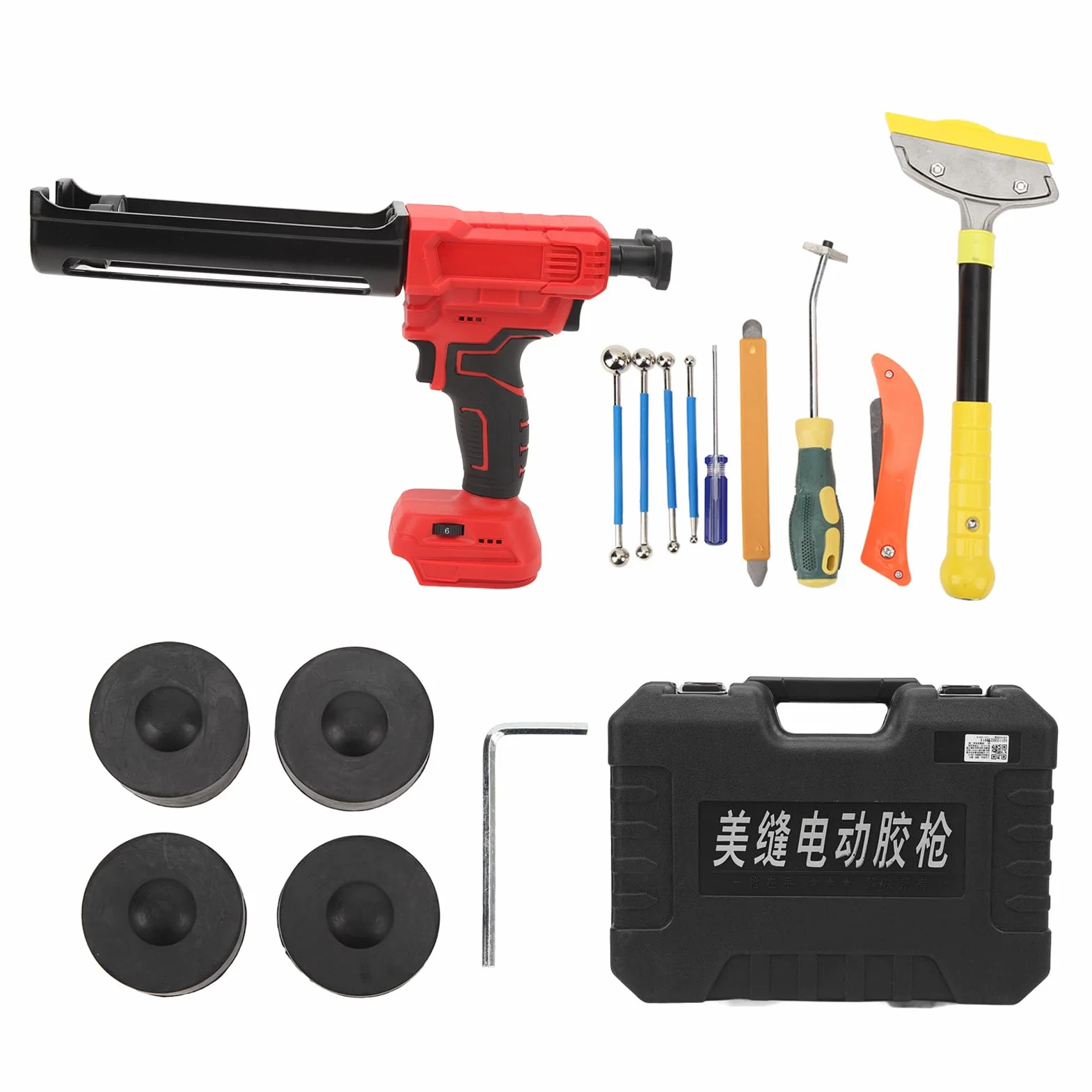 Generic Elektryczny Pistolet do Uszczelniania Uszczelniaczy Ergonomiczny, 6-biegowy z możliwością Regulacji do Projektów Typu „zrób to sam” Siła Ciągu 800 N z Akcesoriami