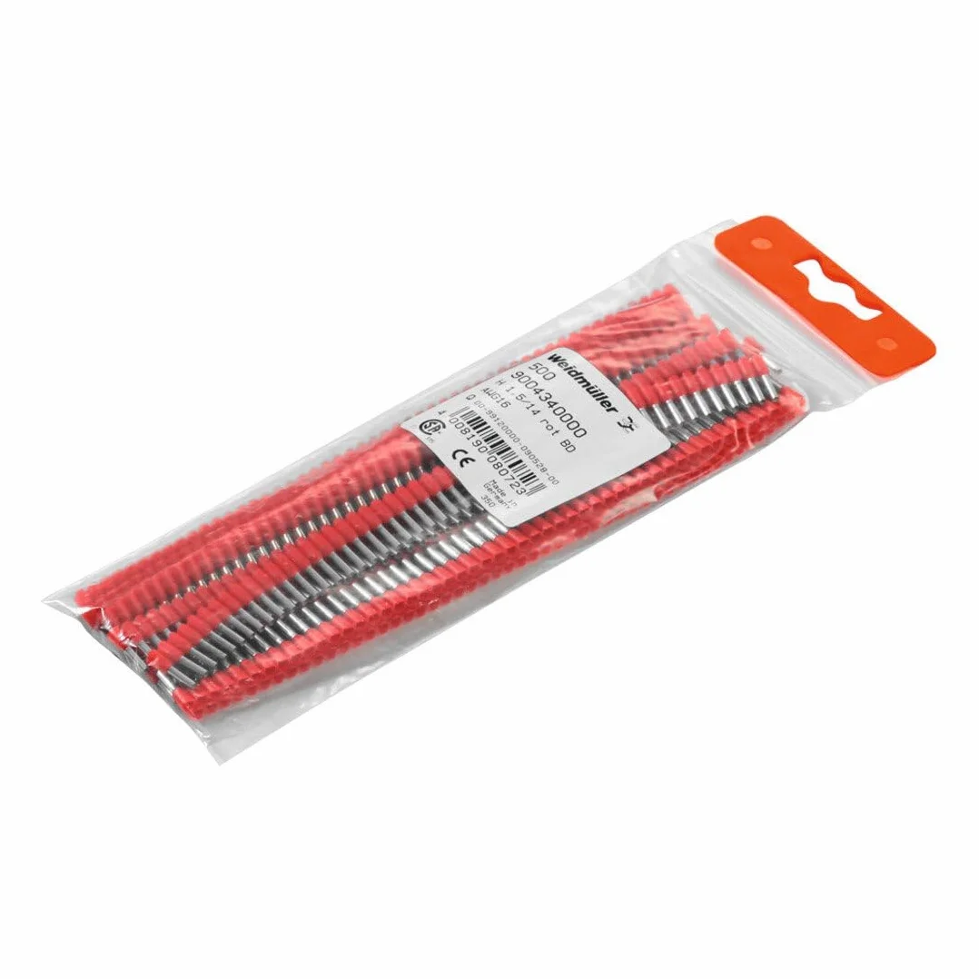 Weidmüller 9004350000 1,5 mm²/8 mm H1,5/14D SW BD AWG16 tulejki tulejkowe tulejki tulejkowe 500 szt. czarne 5474