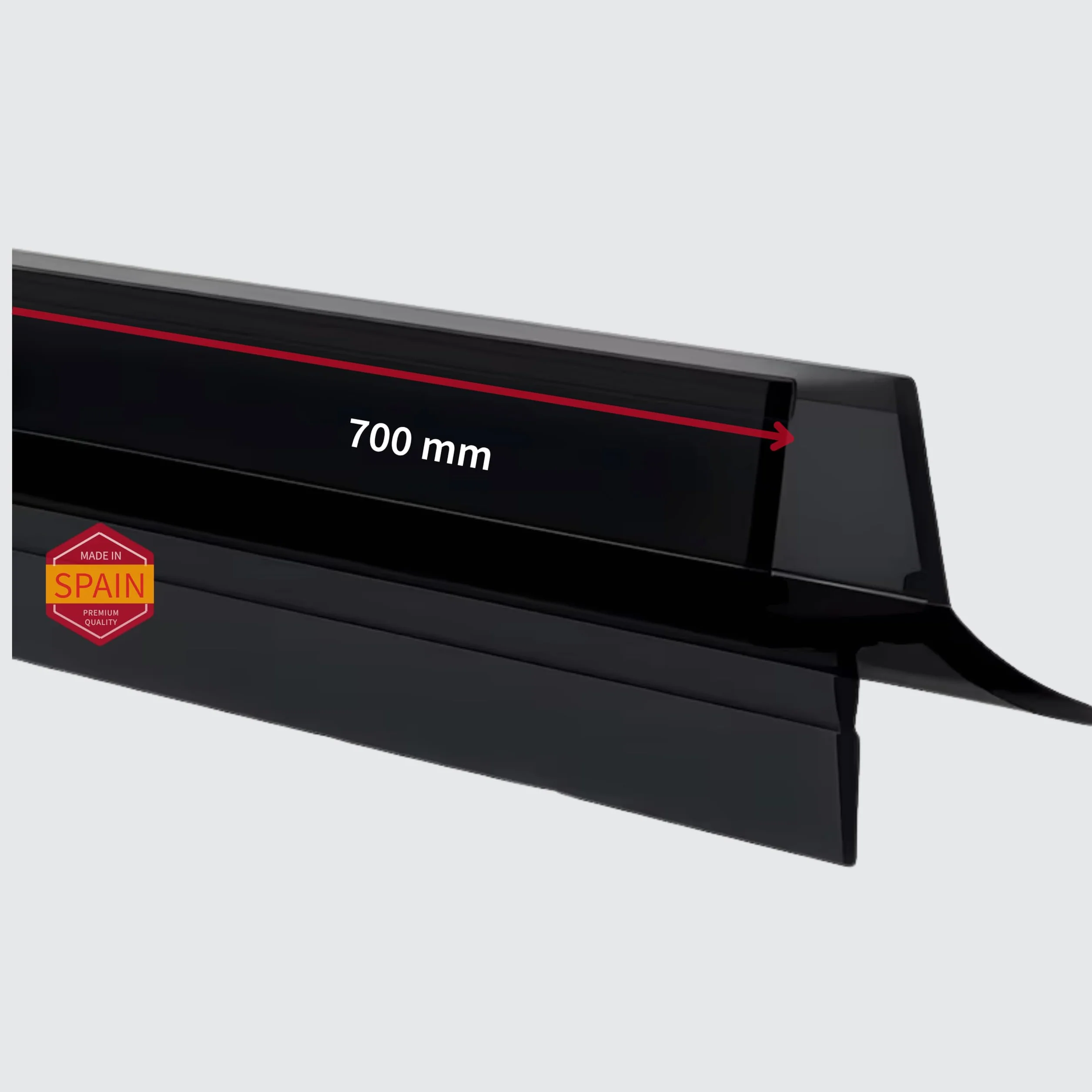 Gedotec Uszczelka do kabiny prysznicowej, czarna, premium uszczelka z bocznym otworem na szybersztyft, 700 mm, grubość szkła 6-8 mm, uszczelka drzwi, PVC, odporna na wodę, uszczelki do kabin