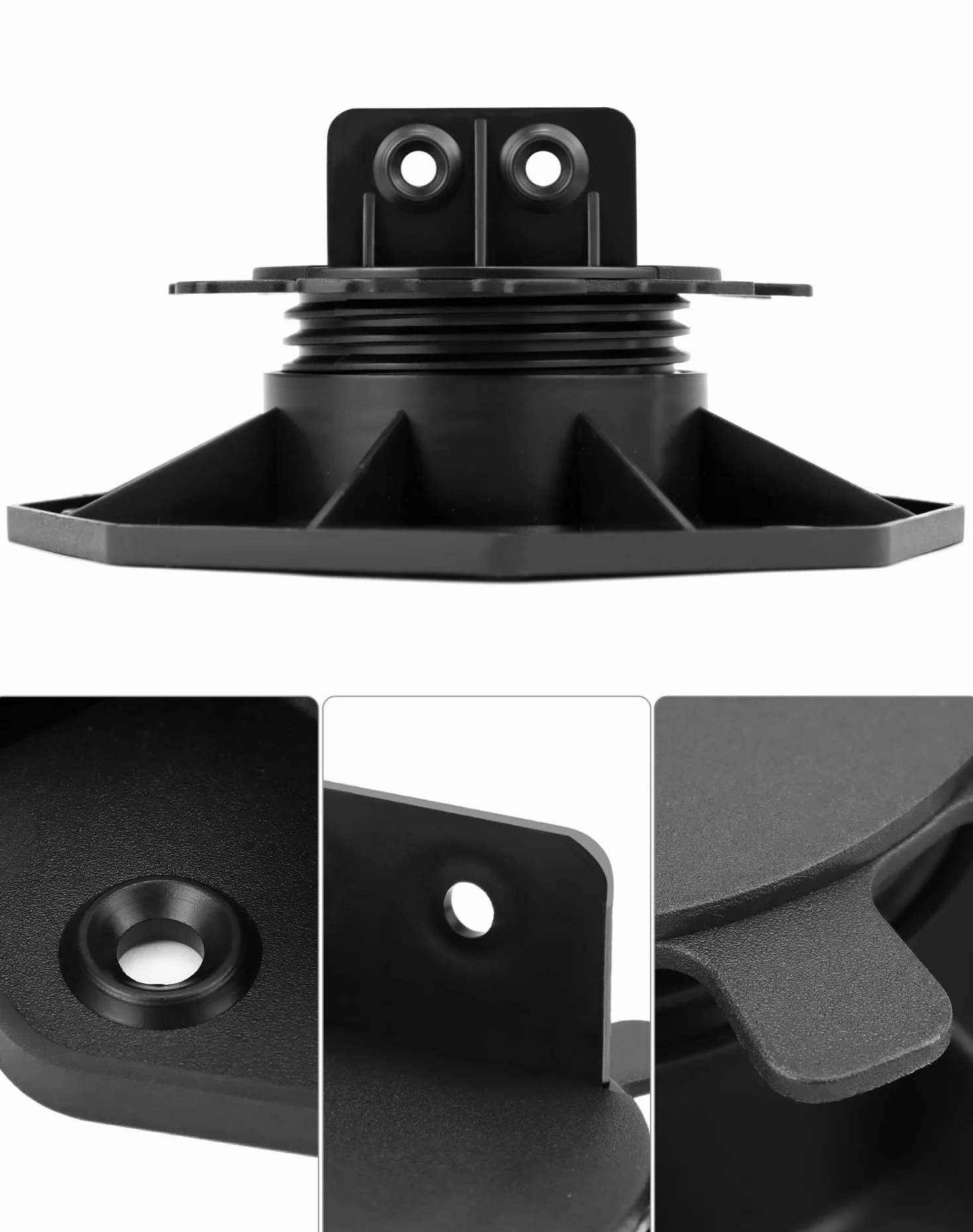 QWORK® Zestaw 15 wsporników, z regulacją wysokości w zakresie 30-60 mm, do płyt tarasowych, odpowiednich do tarasów drewnianych, WPC lub aluminiowych