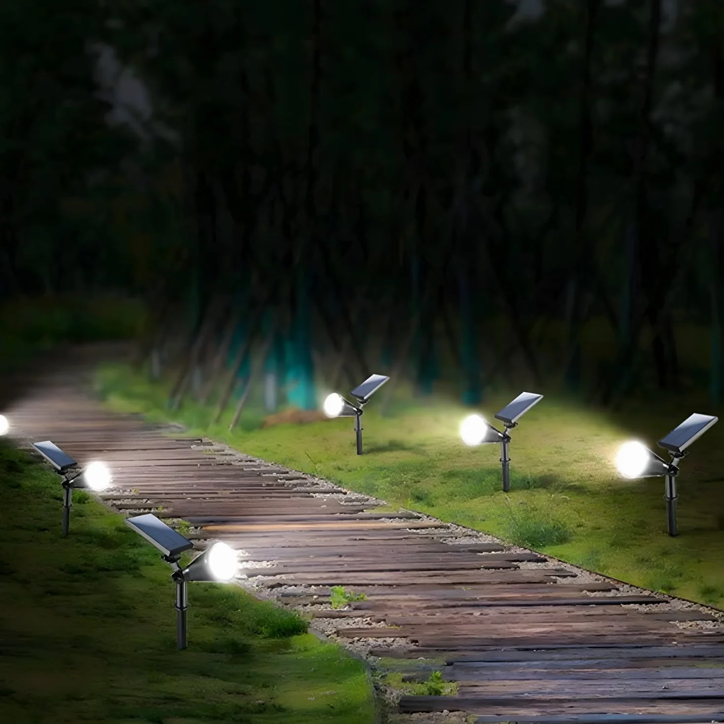 Retoo Lampa Solarna z Czujnikiem Zmierzu, 4x LED z 3 trybami jasności, Zimna Barwa Swiatła 6500K, Super Jasna, Wodoszczelna, Zewnętrzna lampa ogrodowa