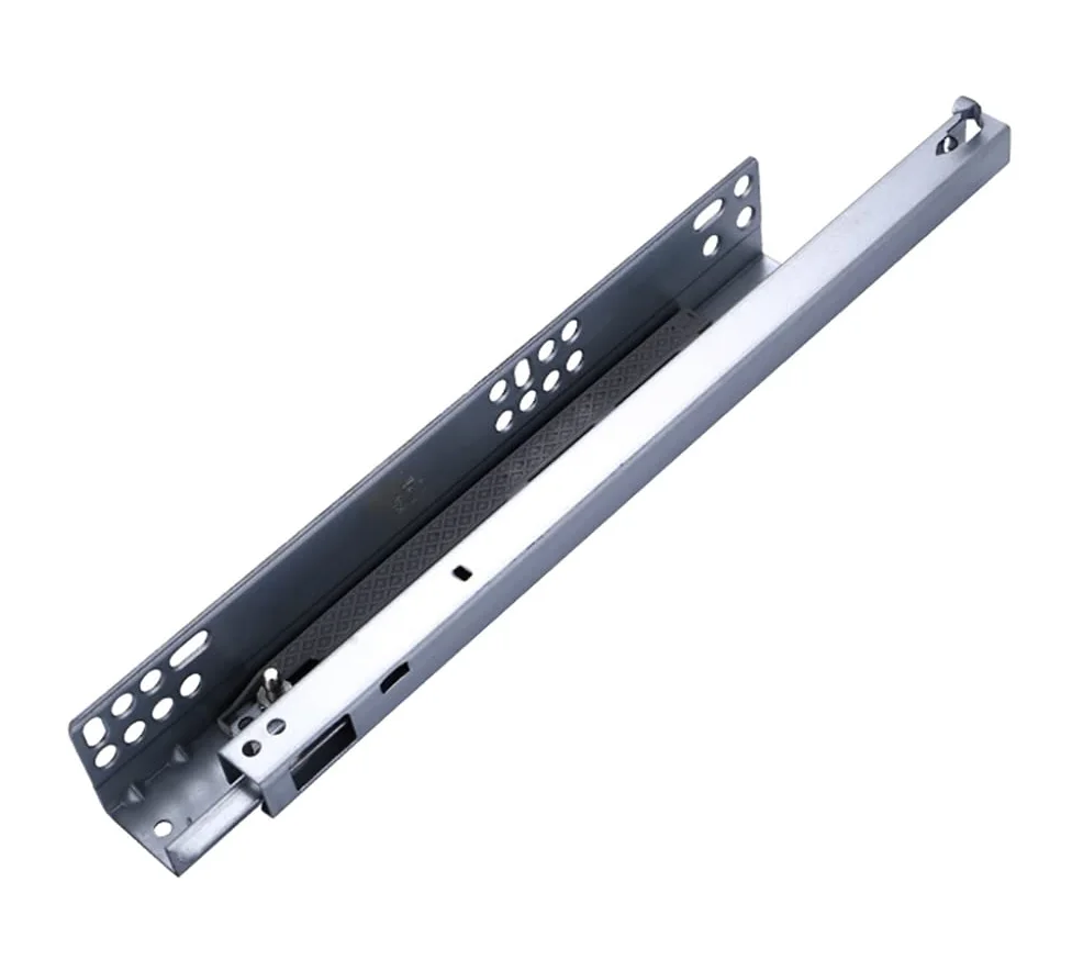 Ukryte prowadnice do szuflad przesuwnych, 50 cm, zamykane metalowe prowadnice do szuflad, ukryte dolne mocowanie, miękkie zamykanie, pełne wysuwanie, 2 pary