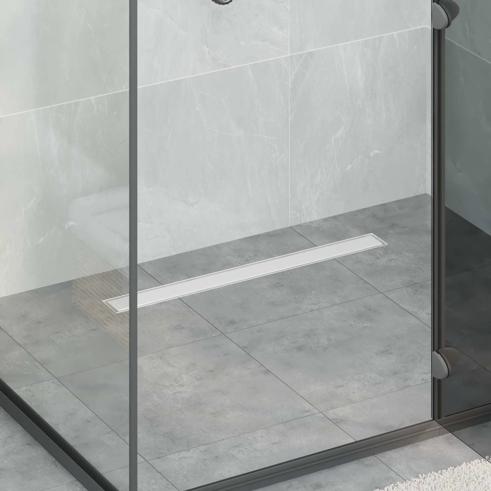 vidaXL Odwodnienie prysznicowe z designem linii Srebrny 90 cm