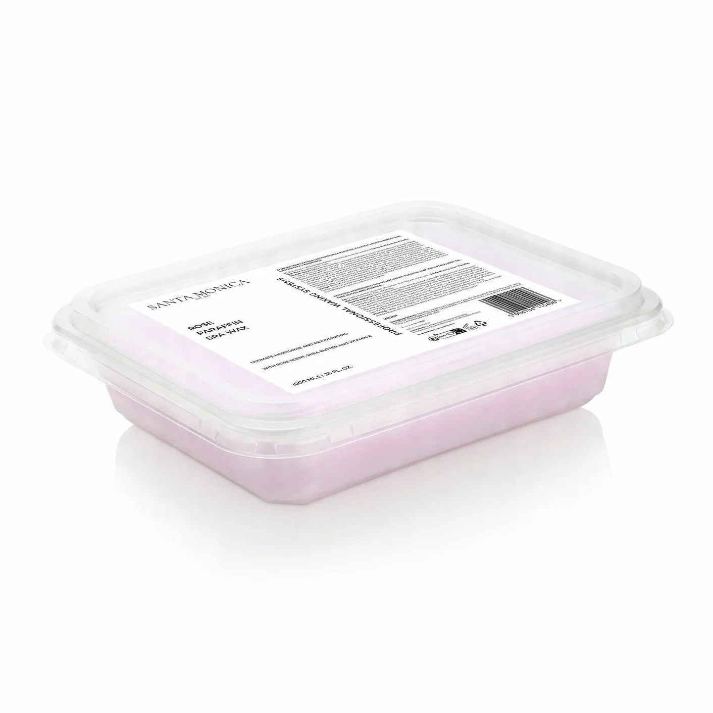 Parafina kosmetyczna Santa Monica głęboko nawilżająca i regenerująca do ciała, dłoni i stóp z naturalnymi olejkami (Róża, 1000ml)
