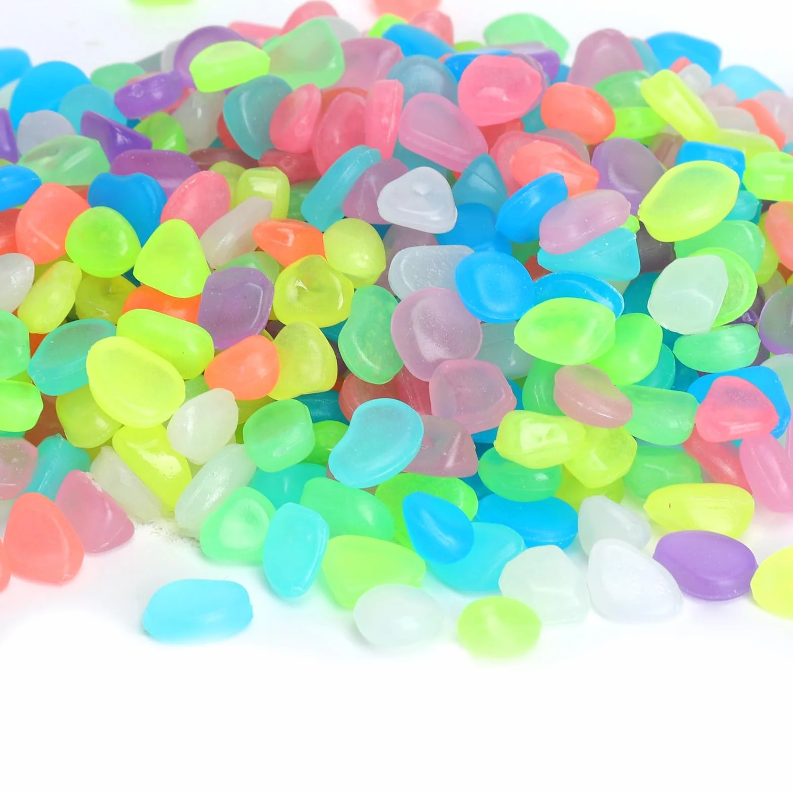 500 sztuk świecących kamieni 5-8 mm, świecące w nocy, kamienie mugolskie, dekoracyjne kamyki, dekoracja ogrodowa wielokrotnego użytku, świecą w ciemności, bez prądu, do ogrodu, akwarium