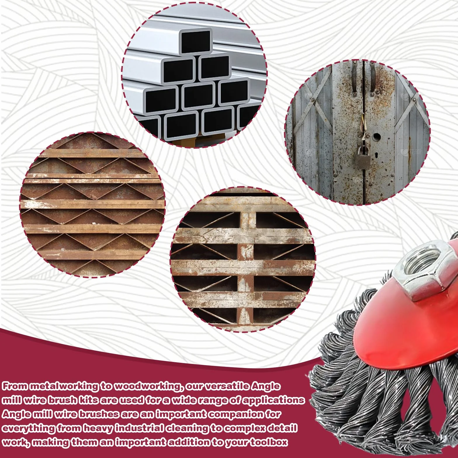 3 szczotki druciane do szlifierek kątowych: Ø 125 mm, szczotka tarczowa, szlifierka kątowa ze stali Flex, szczotka druciana, szczotka stalowa do akcesoriów do czyszczenia i prac szlifierskich