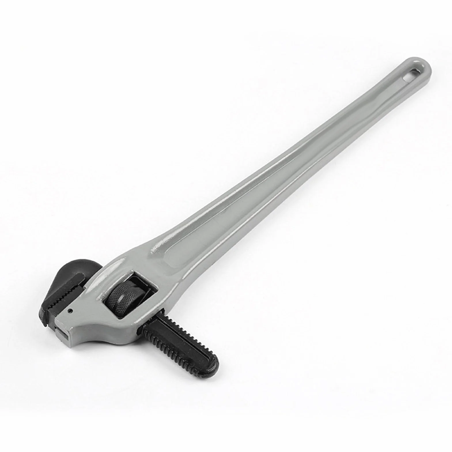Aluminiowy Klucz do Rur Odgięty, Regulowany Rozstaw Szczęk, Wytrzymały Uchwyt Klucz Hydrauliczny Narzędzie dla Hydraulików ze Szczękami ze Stali Kutej Matrycowo dla Monterów Rur