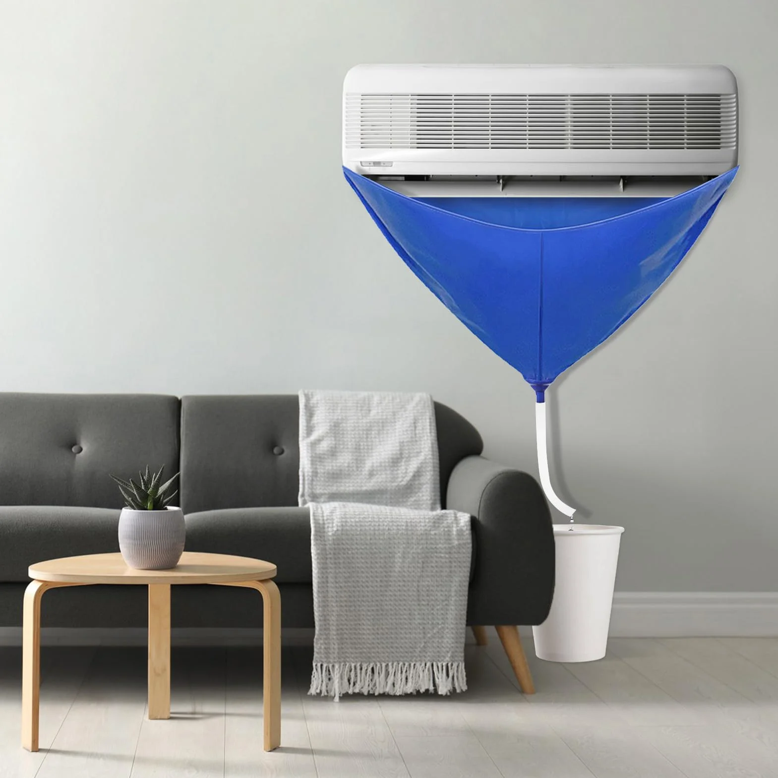 Pokrywa do czyszczenia klimatyzatora, osłona do czyszczenia jednostki AC, osłona do czyszczenia Hvac, zestaw do konserwacji klimatyzatora, pokrowiec do czyszczenia klimatyzatora torba serwisowa z