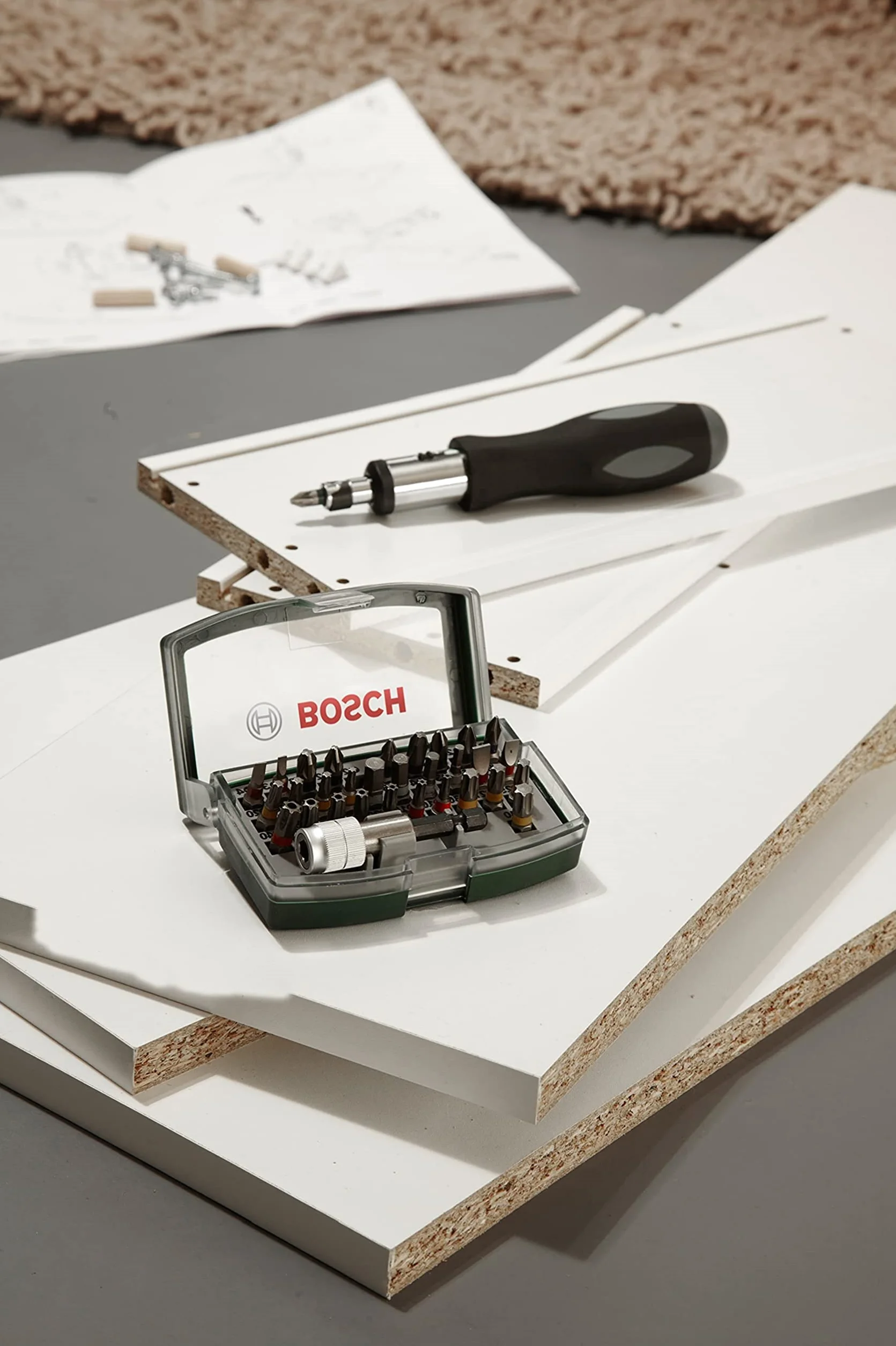 Bosch Professional 32-częściowy zestaw bitów do wkrętarek (bity PH, PZ, sześciokątne, T, TH, S, osprzęt do wiertarki i wkrętarki)