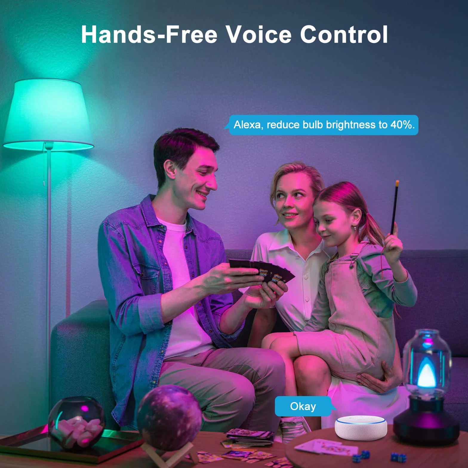 HUTAKUZE Żarówka Alexa E27 Smart LED, 9 W, 806 lm, Wi-Fi, wielokolorowa, ściemniana, sterowanie za pomocą aplikacji, kompatybilne z Alexa Echo, Google Home, nie wymaga koncentratora, ciepła biel /