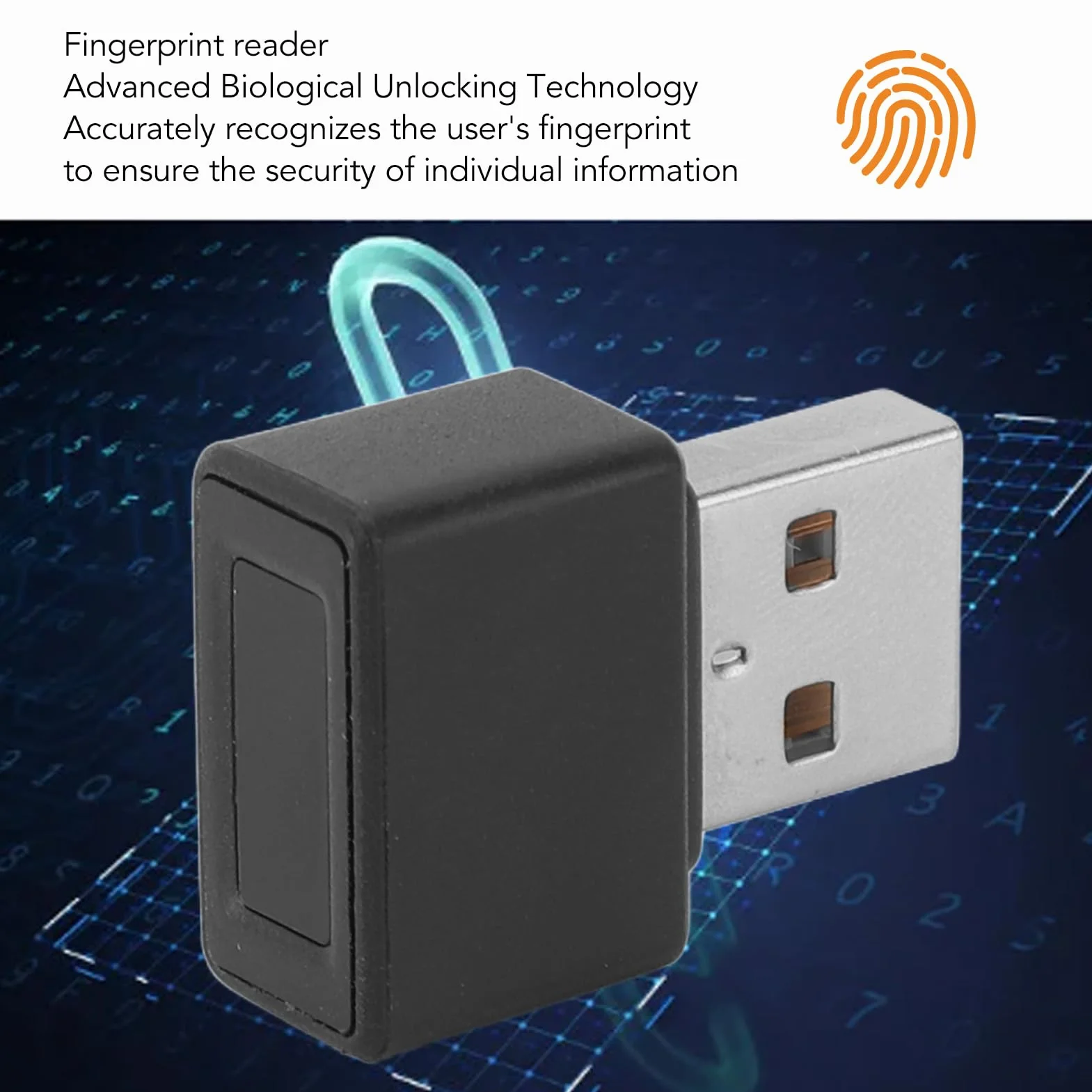 Klucz Logowania Odciskiem Palca, Silna kompatybilność z 10 11, Zaawansowana Technologia Bioodblokowania, Zapewnia Bezpieczeństwo, Idealny do Danych Osobowych (Port USB)
