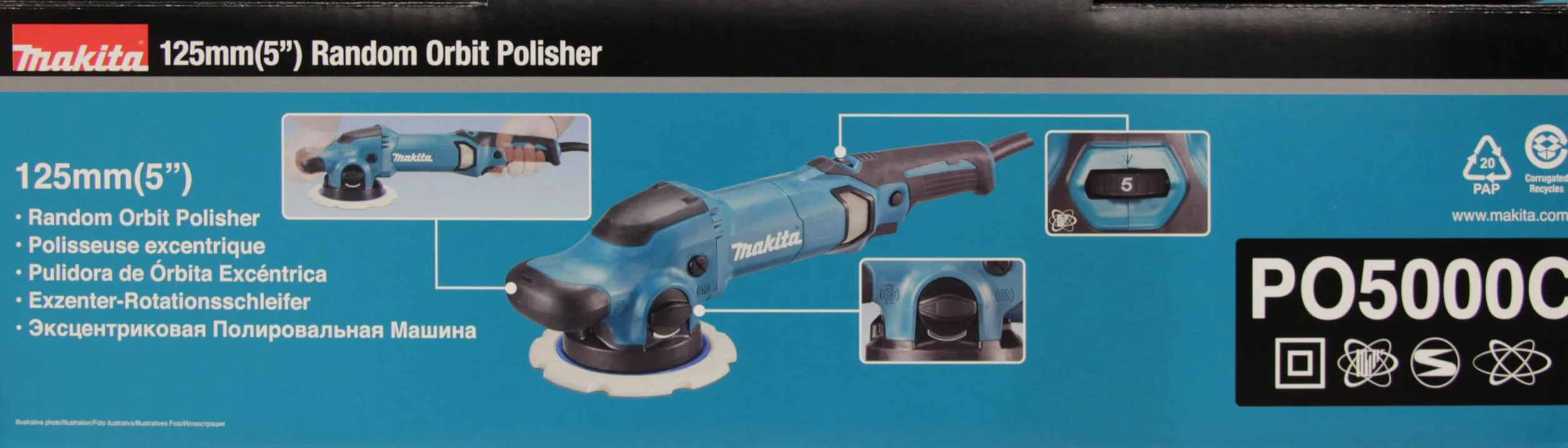 Makita Polerka mimośrodowa (900 W, 230 V) PO5000C