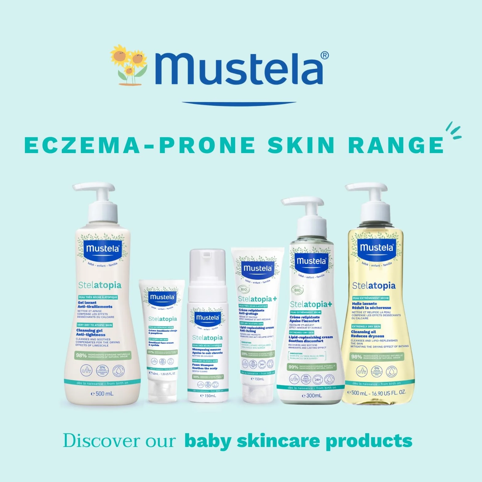 Mustela Stelatopia Szampon, Przezroczysty, 150 ml