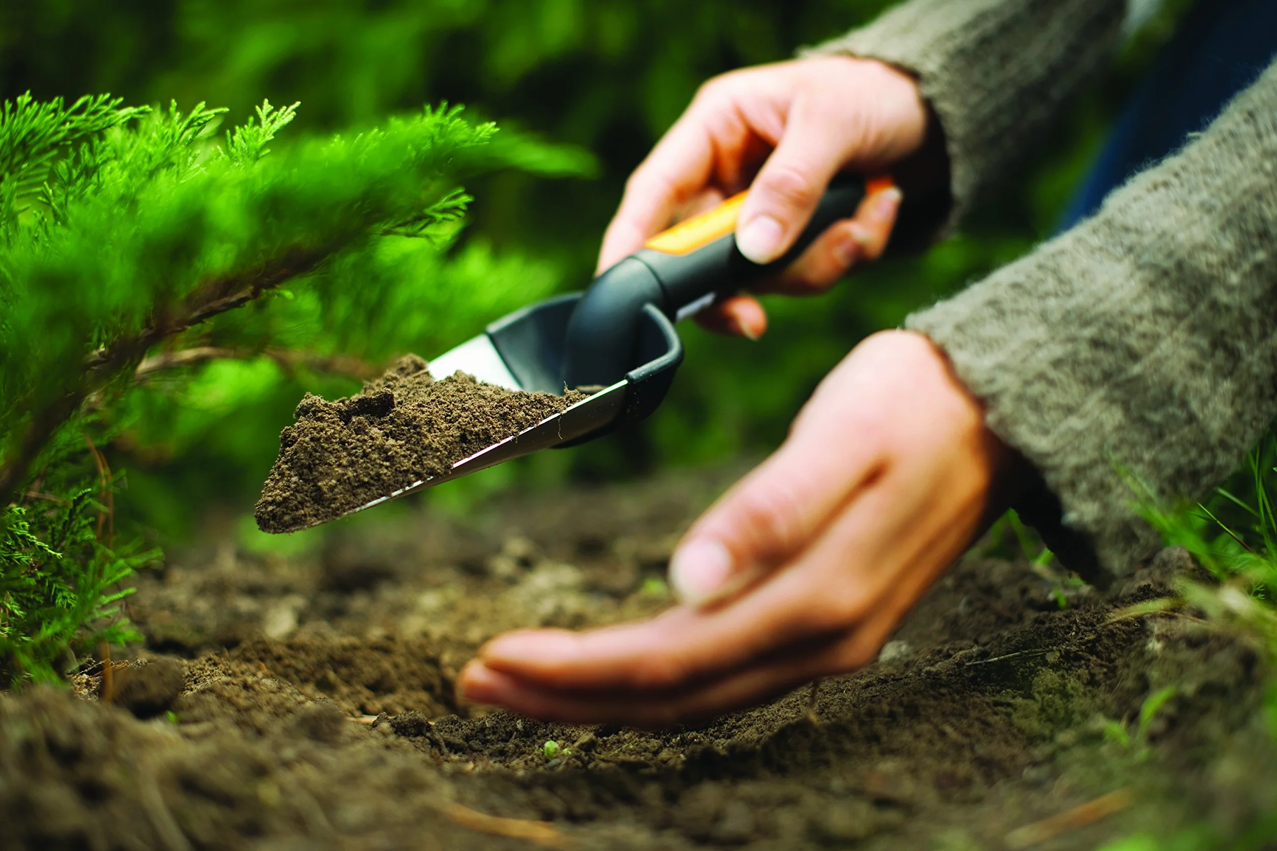 Fiskars Premium Planters Łopatka, Srebrny, 37.5 x 8.7 x 5.7 cm