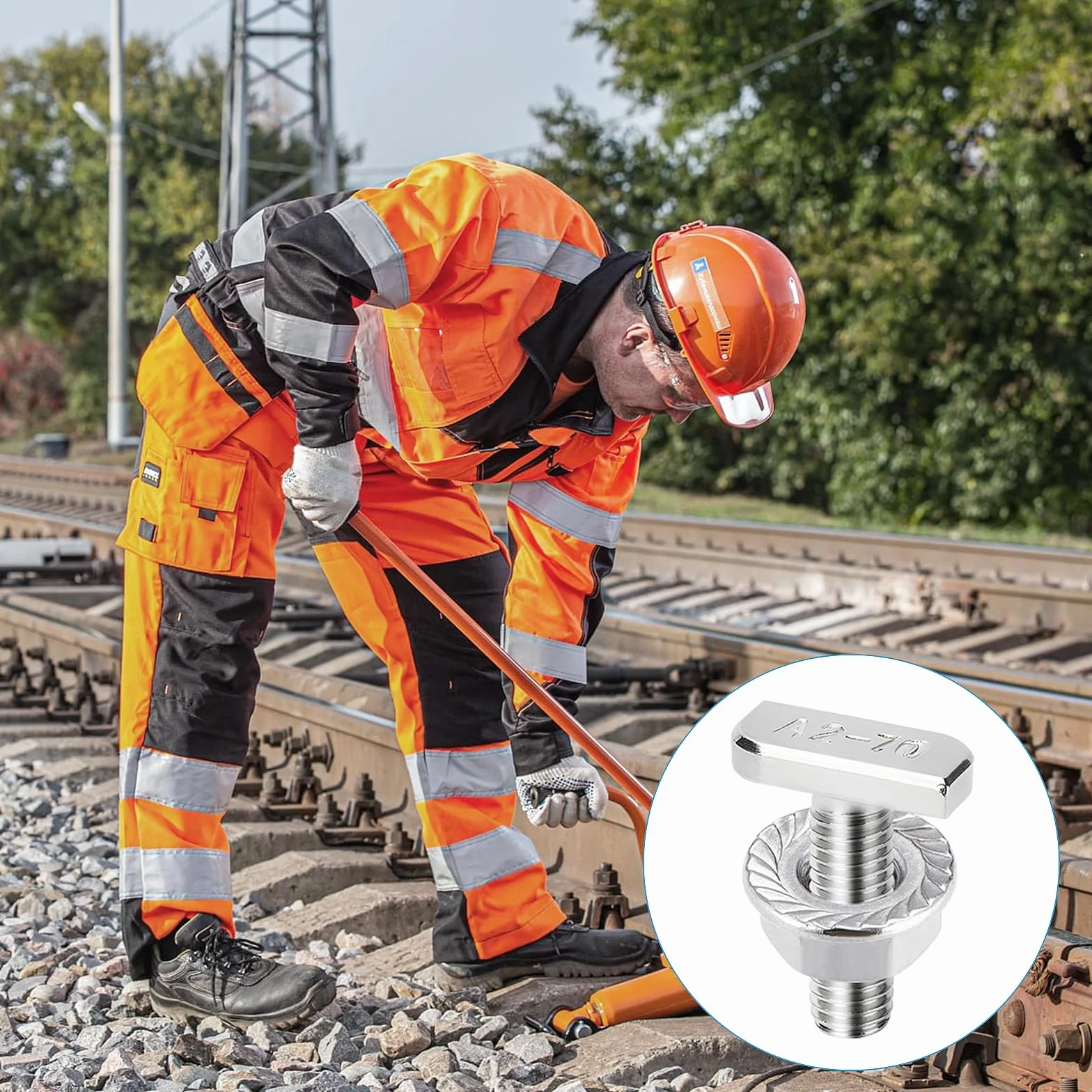 Zestaw 20 śrub z łbem młotkowym, śruby T z nakrętkami zębatymi blokującymi M8 x 20 mm ze stali nierdzewnej A2-70, nakrętki kołnierzowe M8, śruby do szyn montażowych PV Solar fotowoltaicznych szklarni