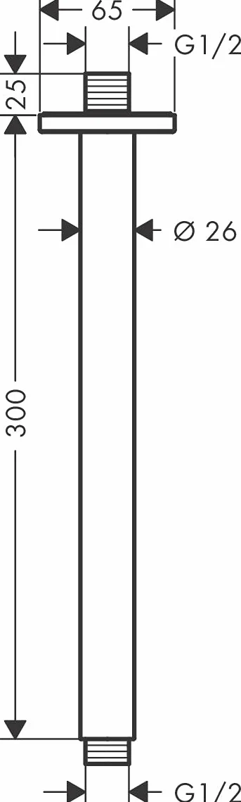 Hansgrohe Vernis Shape Przyłącze sufitowe 30 cm, chrom, 26407000