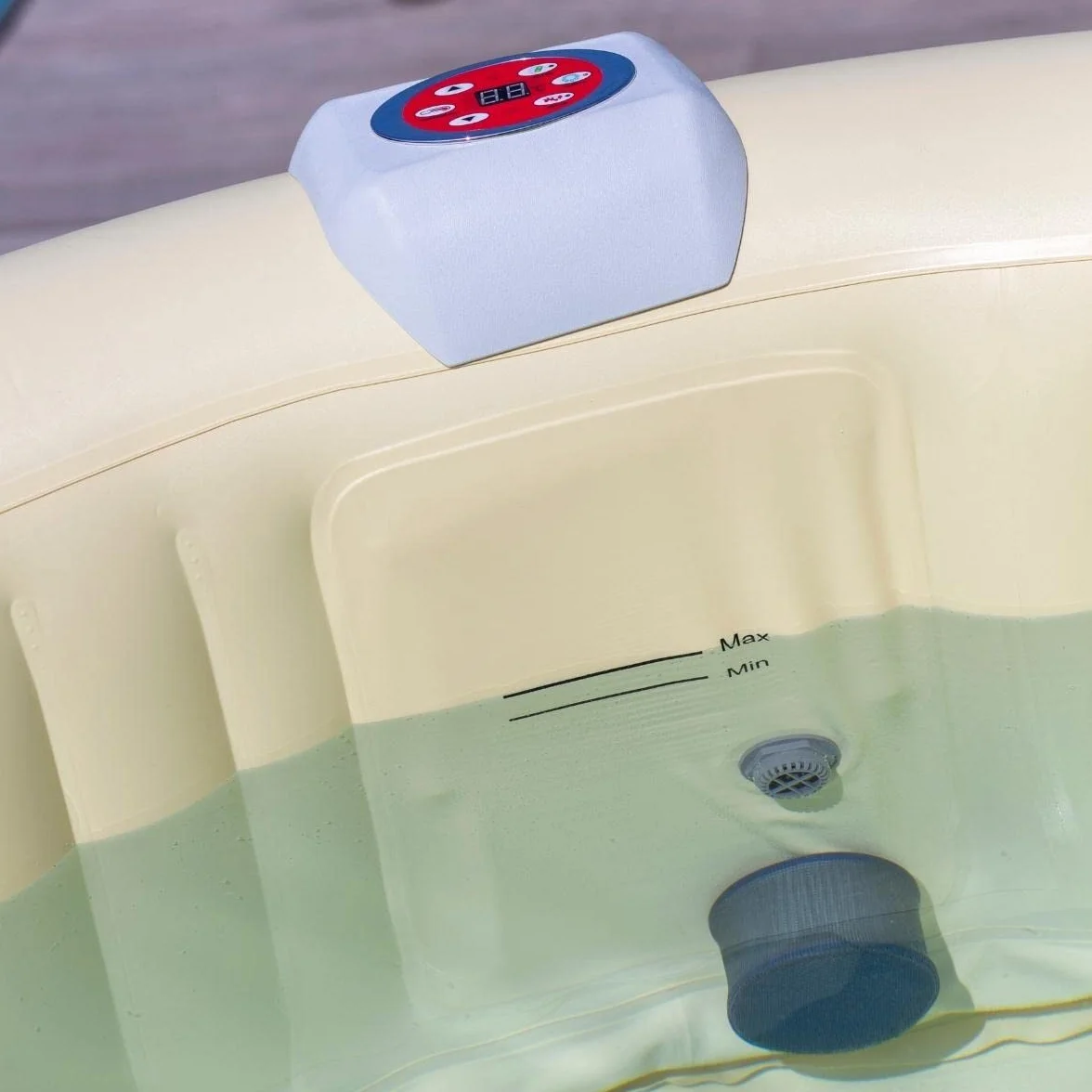 EASE.ZONE 7150015 Basen Spa Pool 3 z hydromasażem Kwadrat 185X185X65, Brązowy