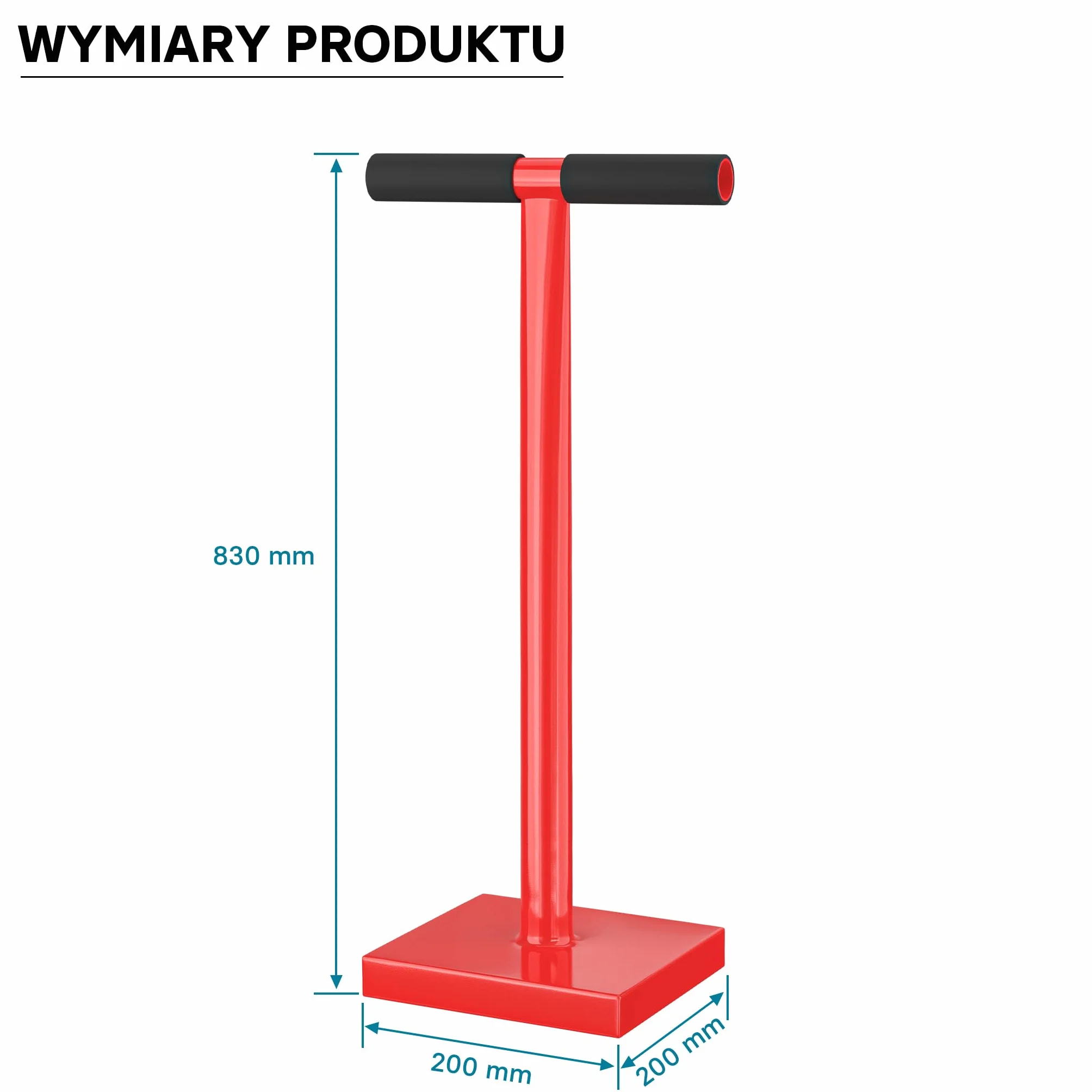 Wiltec Ręczny ubijak do ziemi 20x20 cm, uchwyt 83 cm, stalowy, 11,5 kg