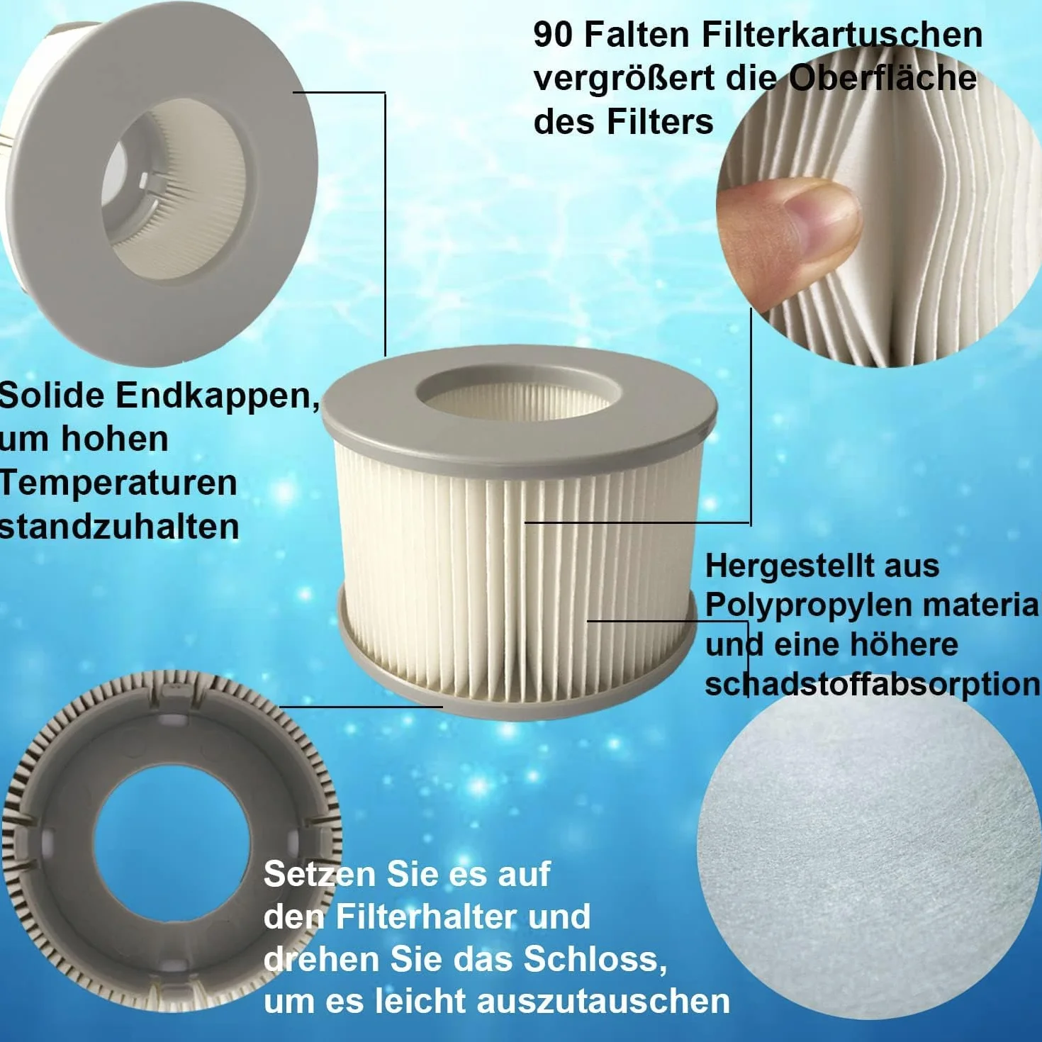 Wkłady filtrujące do jacuzzi MSPA zestaw 2 zamiennych wkładów do nadmuchiwanych basenów i spa Bubble Spa od 2020