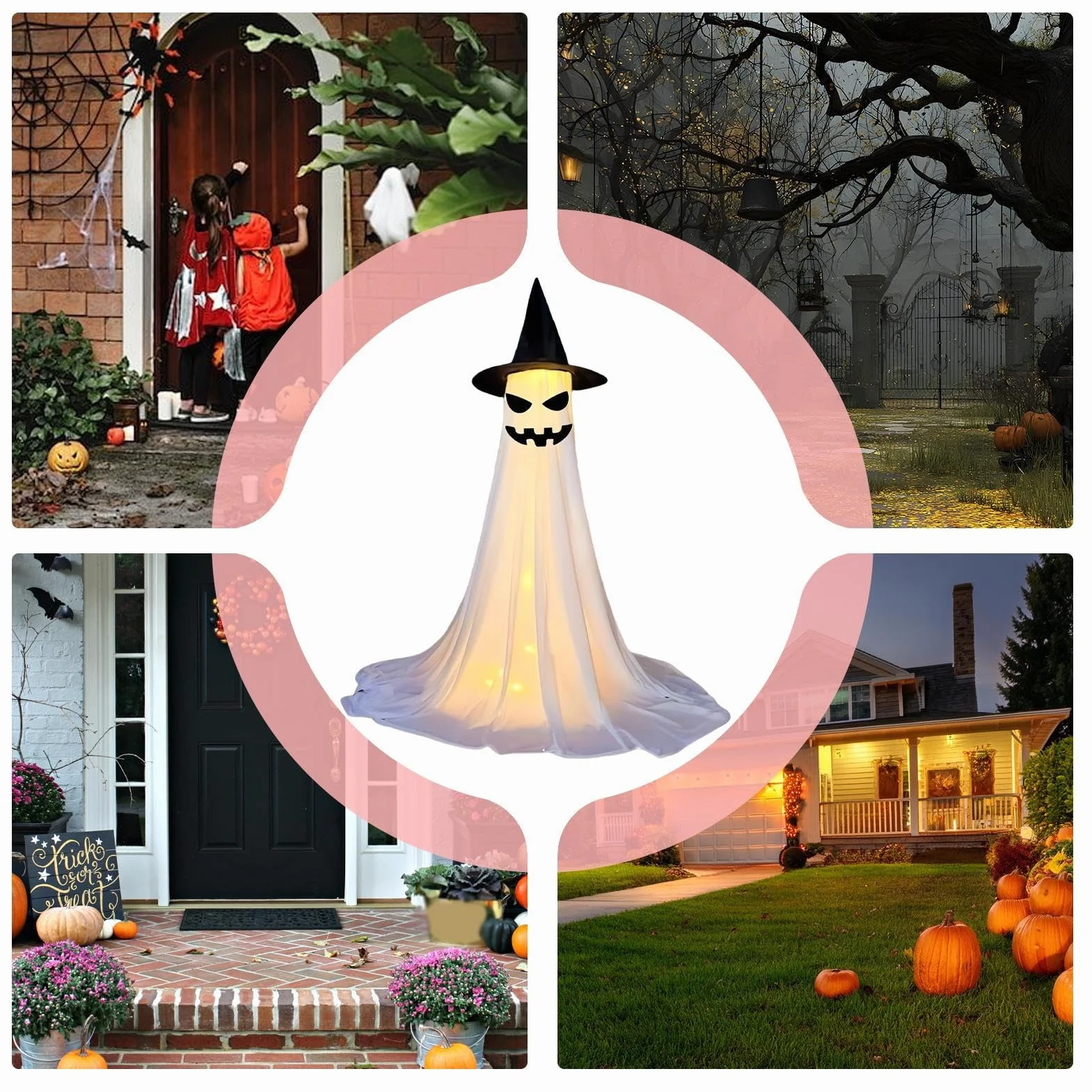 Halloween duch | Halloween dekoracja do wnętrz – straszny prezent do kuchni, pokoju, ogrodu, na okno, do łazienki, sypialni