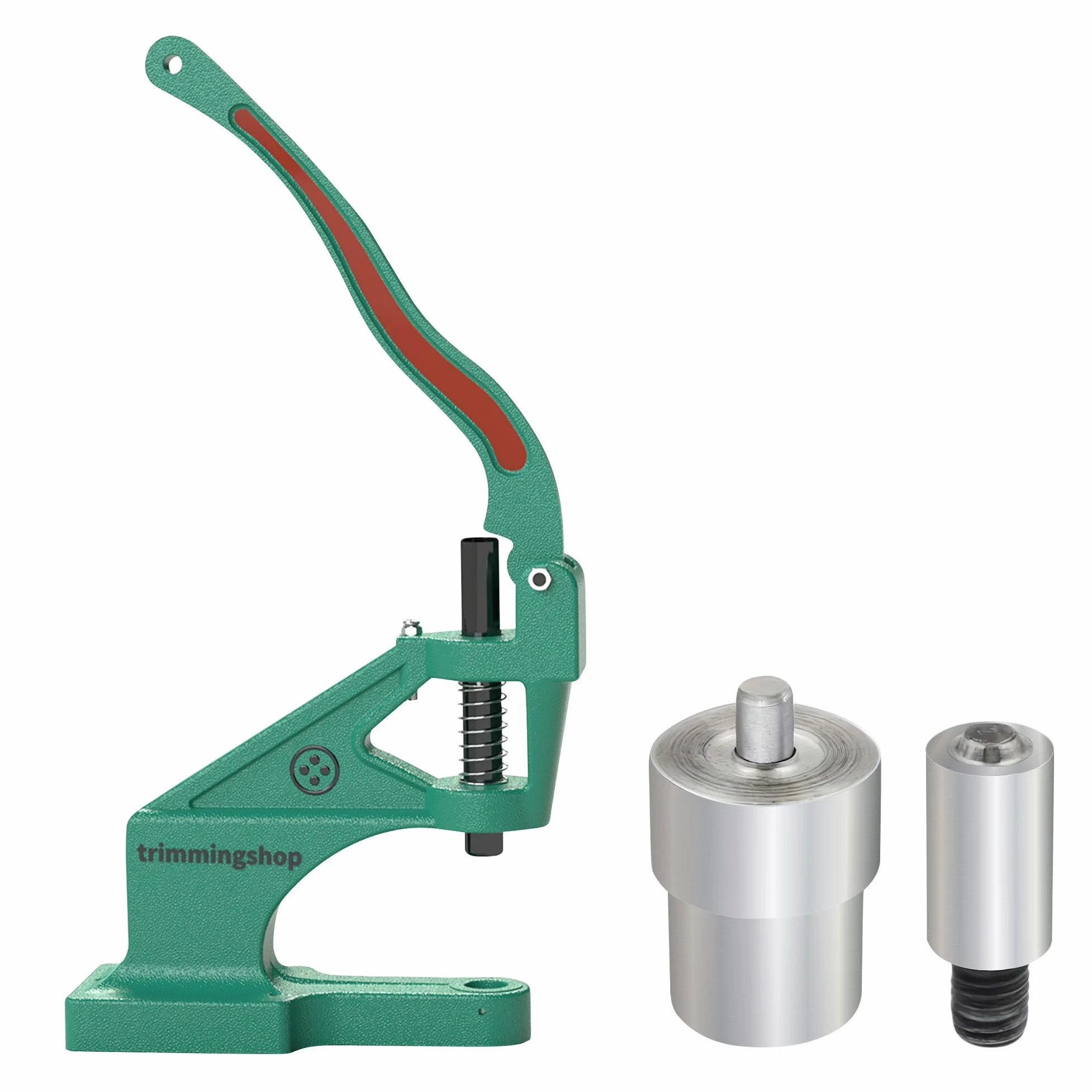 Trimming Shop Oczka oczka oczka mocujące zestaw matryc z uniwersalną zieloną praską ręczną do butów DIY, toreb, toreb, sztuki i rzemiosła, dekoracja odzieży (8 mm)