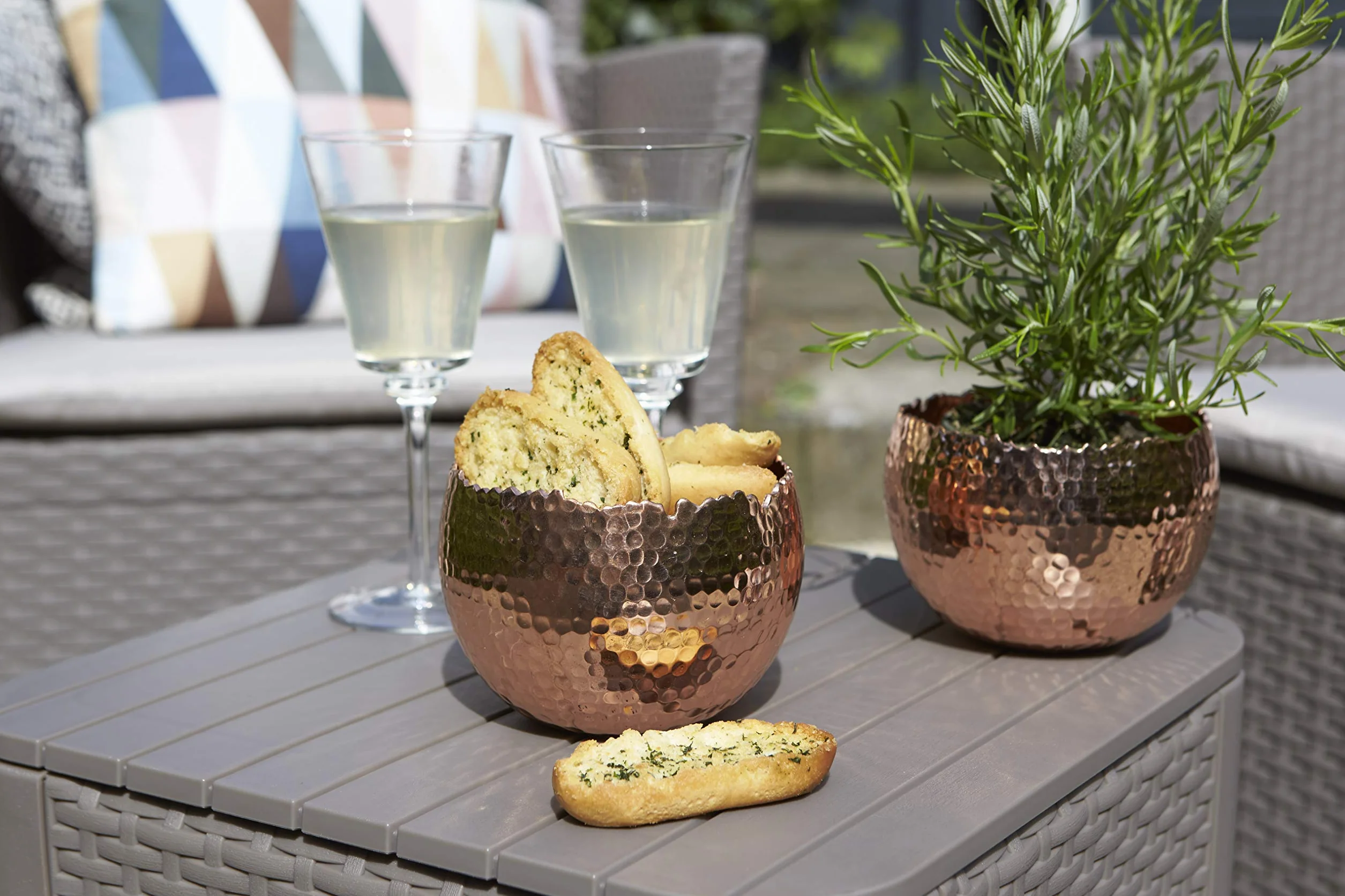 Allibert by Keter stół ogrodowy Luzon Flat Wicker cappuccino z miejscem do przechowywania