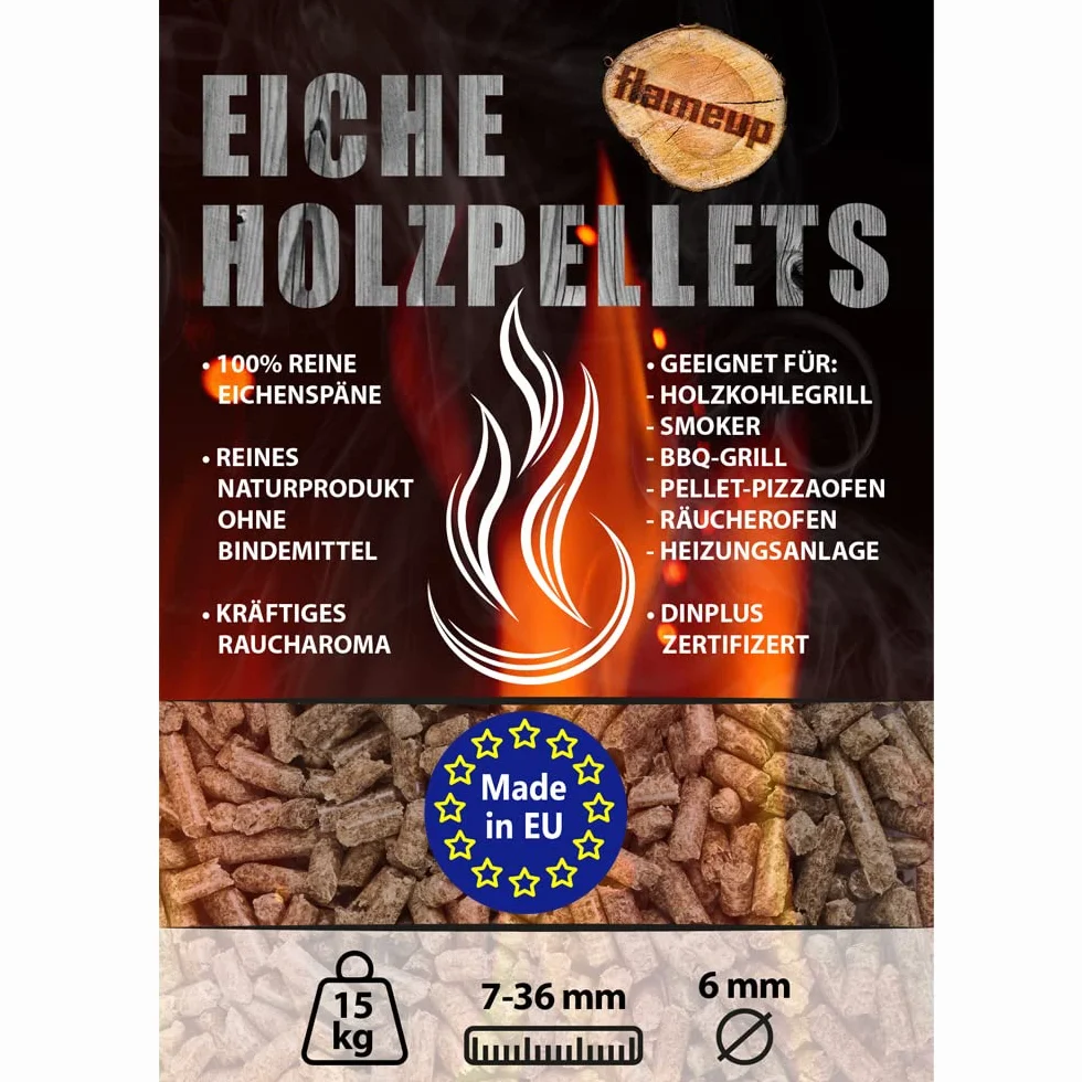dębowy pellet do grilla wędzarniczego, drewno do pieca do pizzy, pellet do grilla, ogrodowego piecyka, drewno do grillowania w ogrodzie, wędzenia, pizzy, wędzarniczy dym drzewny, akcesoria, waga 15 kg