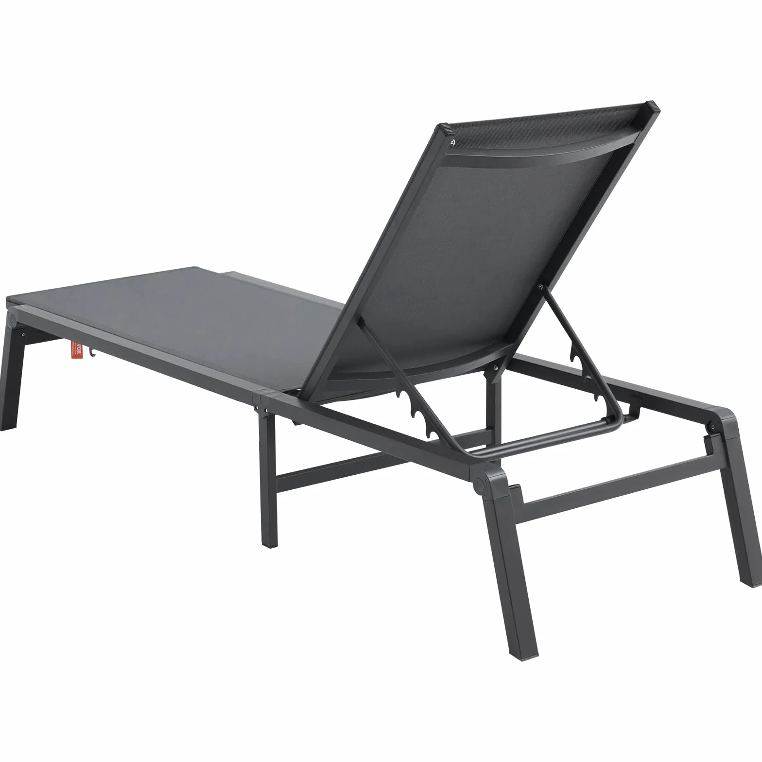VEVOR Aluminiowe leżaki zewnętrzne, składane krzesła ogrodowe z 5 regulowanymi pozycjami, leżakami do basenu lub płaskiego opalania, na patio, plażę, basen, szare krzesła